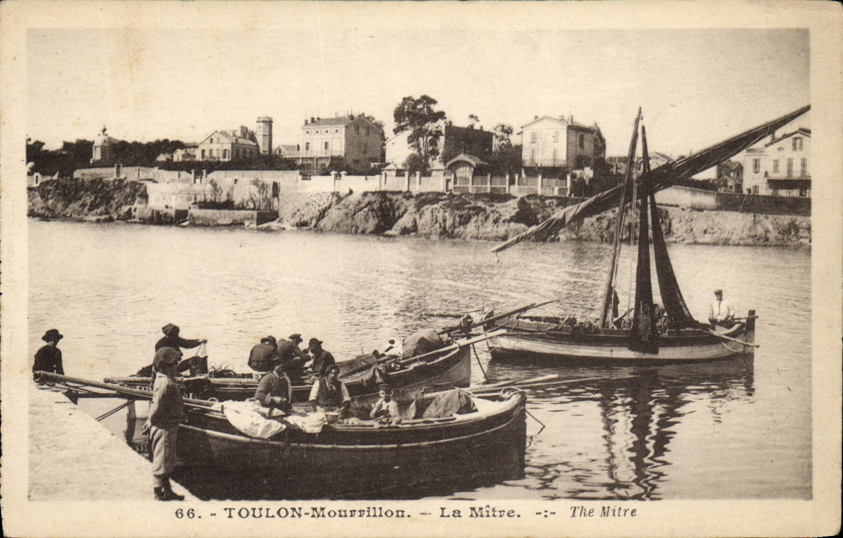 VINTAGE POSTCARD Boat of sin Toulon Mourrillon the miter
