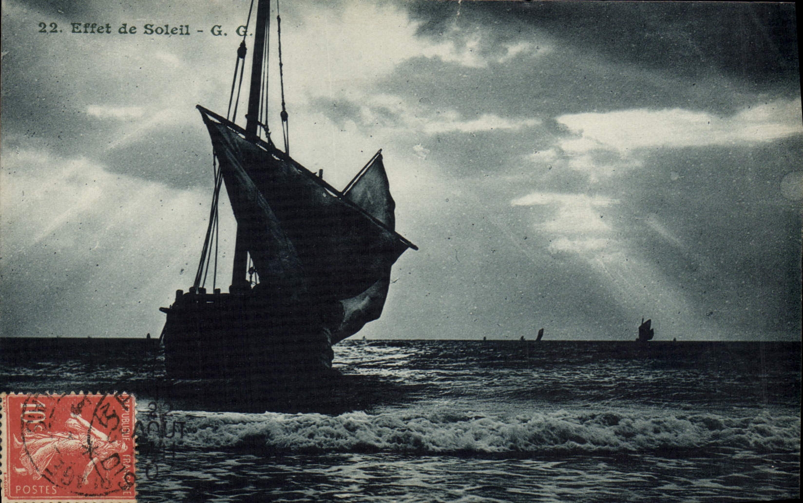 CPA Bateau de peche Effeet de soleil