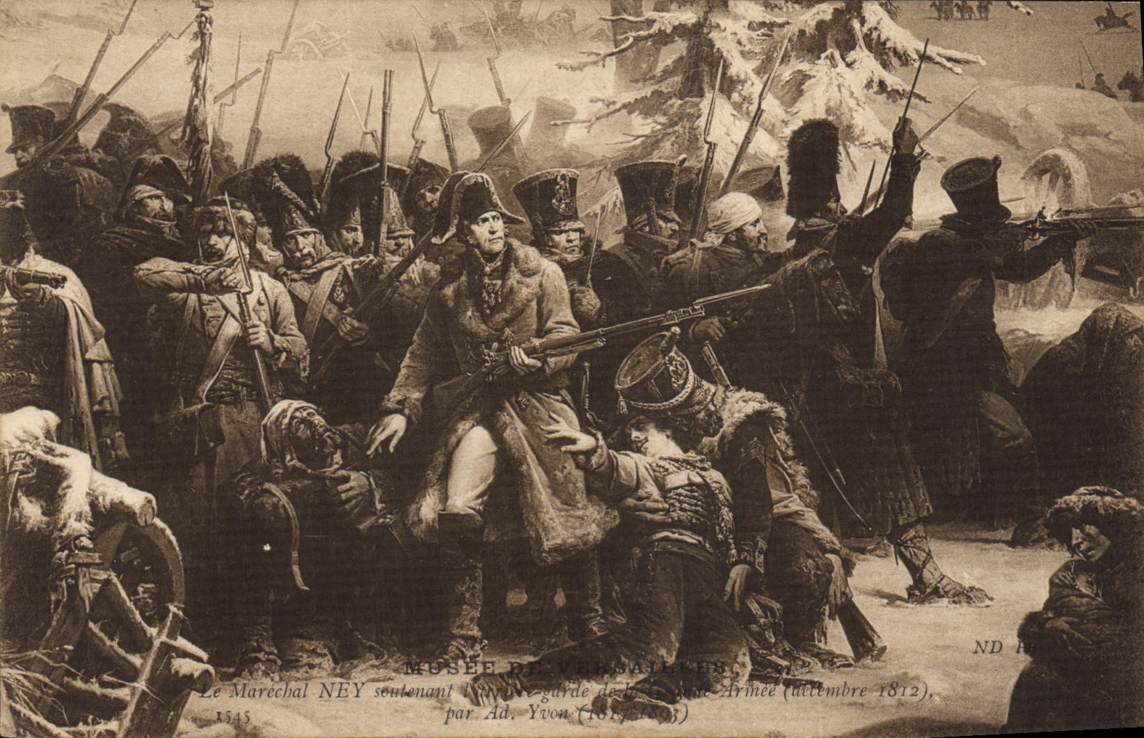 VINTAGE POSTCARD Histoire Napoleon 1st Museum of Versailles Marechal Ney Reprocesses of Russia Russia