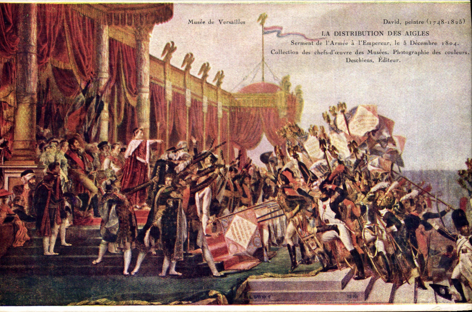 VINTAGE POSTCARD Napoleon History 1st Museum of Versailles distribution of the eagles