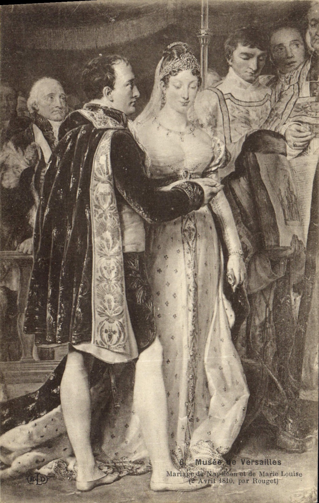 VINTAGE POSTCARD Napoleon History 1st Marriage of Napoleon Museum of Versailles