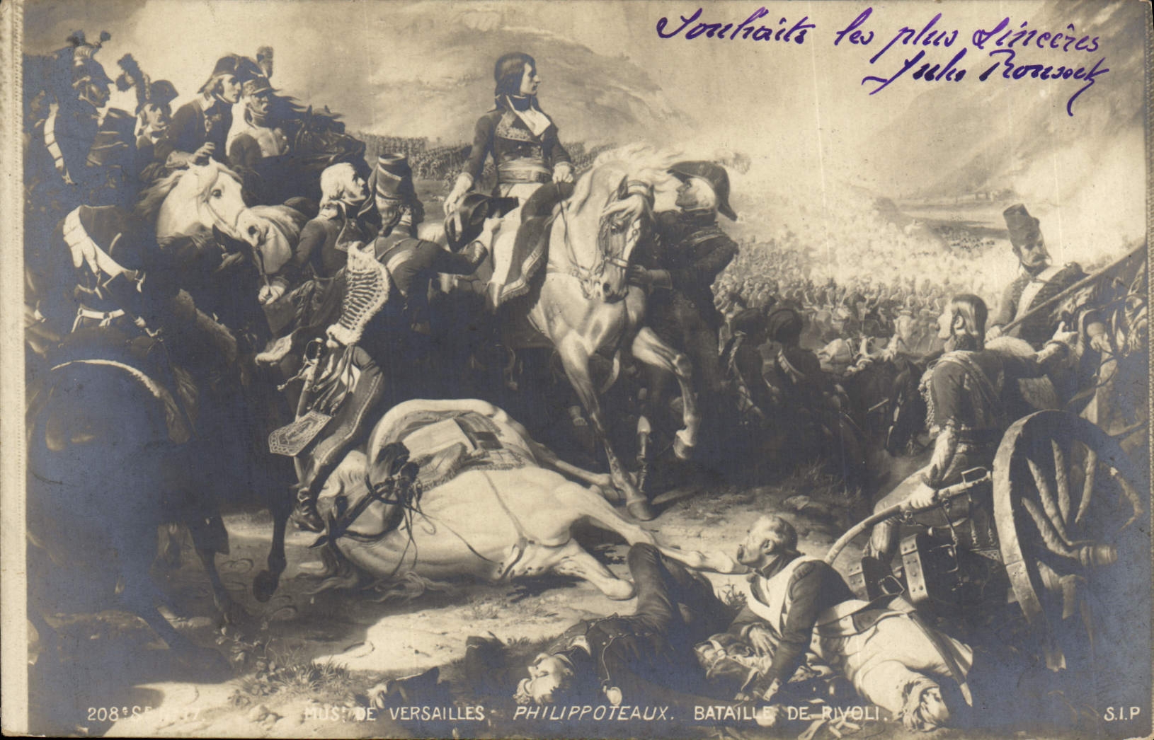 VINTAGE POSTCARD Histoire Napoleon 1st Museum of Versailles Philippoteaux Battles of rivoli
