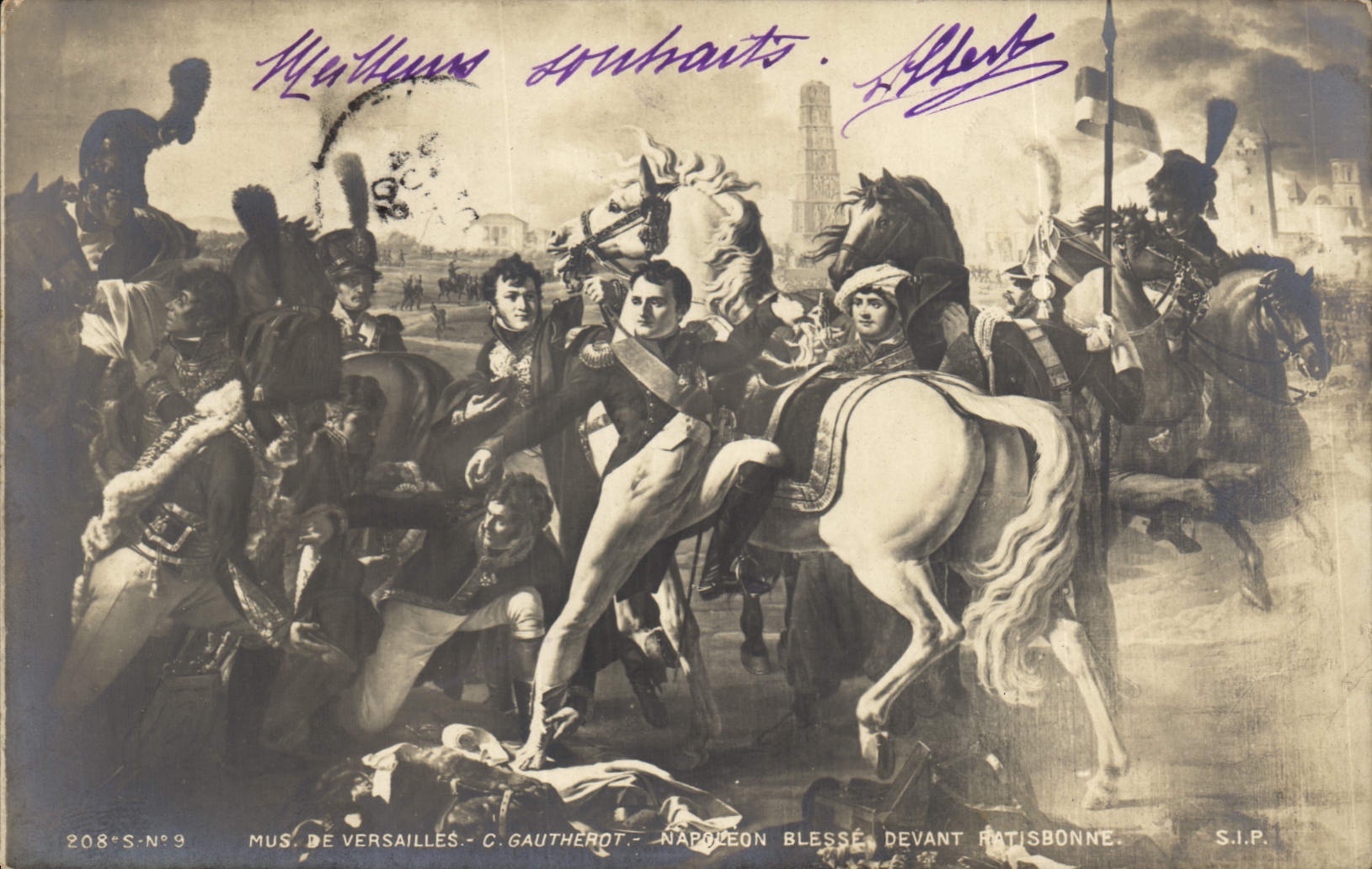 CPA Histoire Napoleon 1er Musee de Versailles Gautherot Napoleon blesse devant Ratisbonne