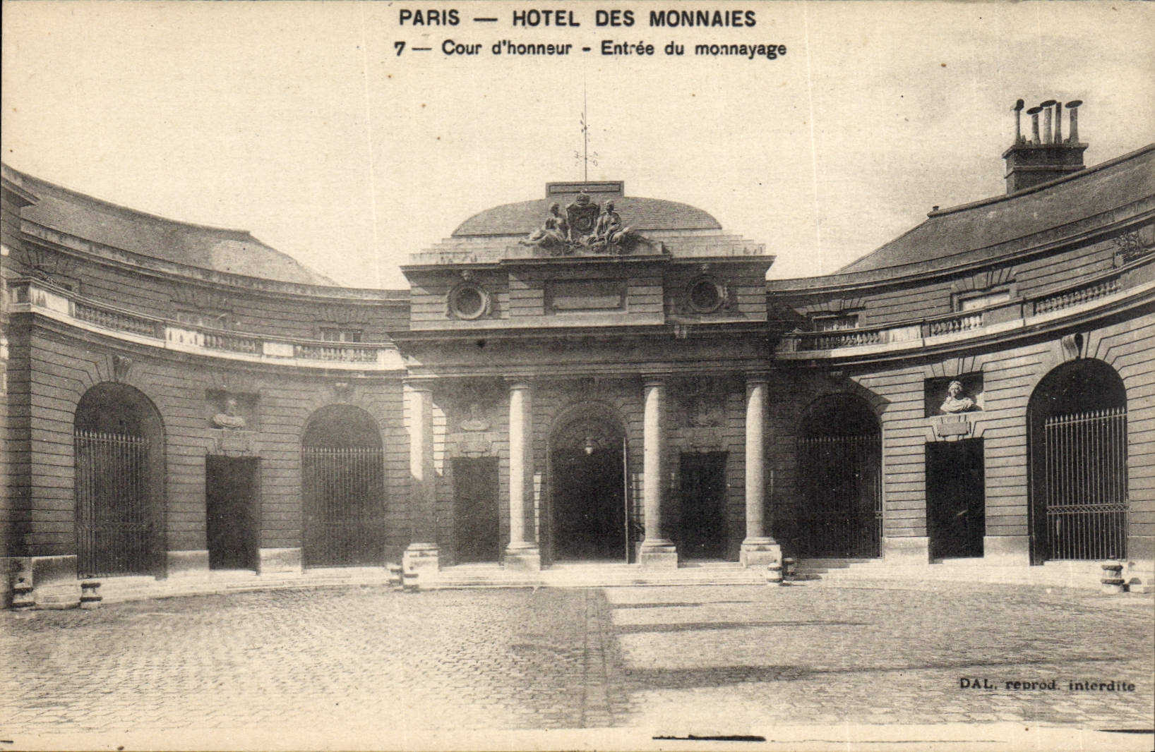 VINTAGE POSTCARD Paris Mint entered of coining