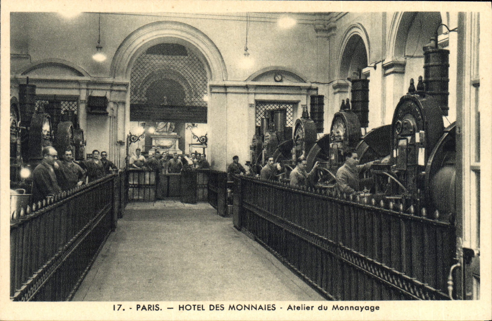 Taller Mint de París de la POSTAL de la VENDIMIA de acuñar