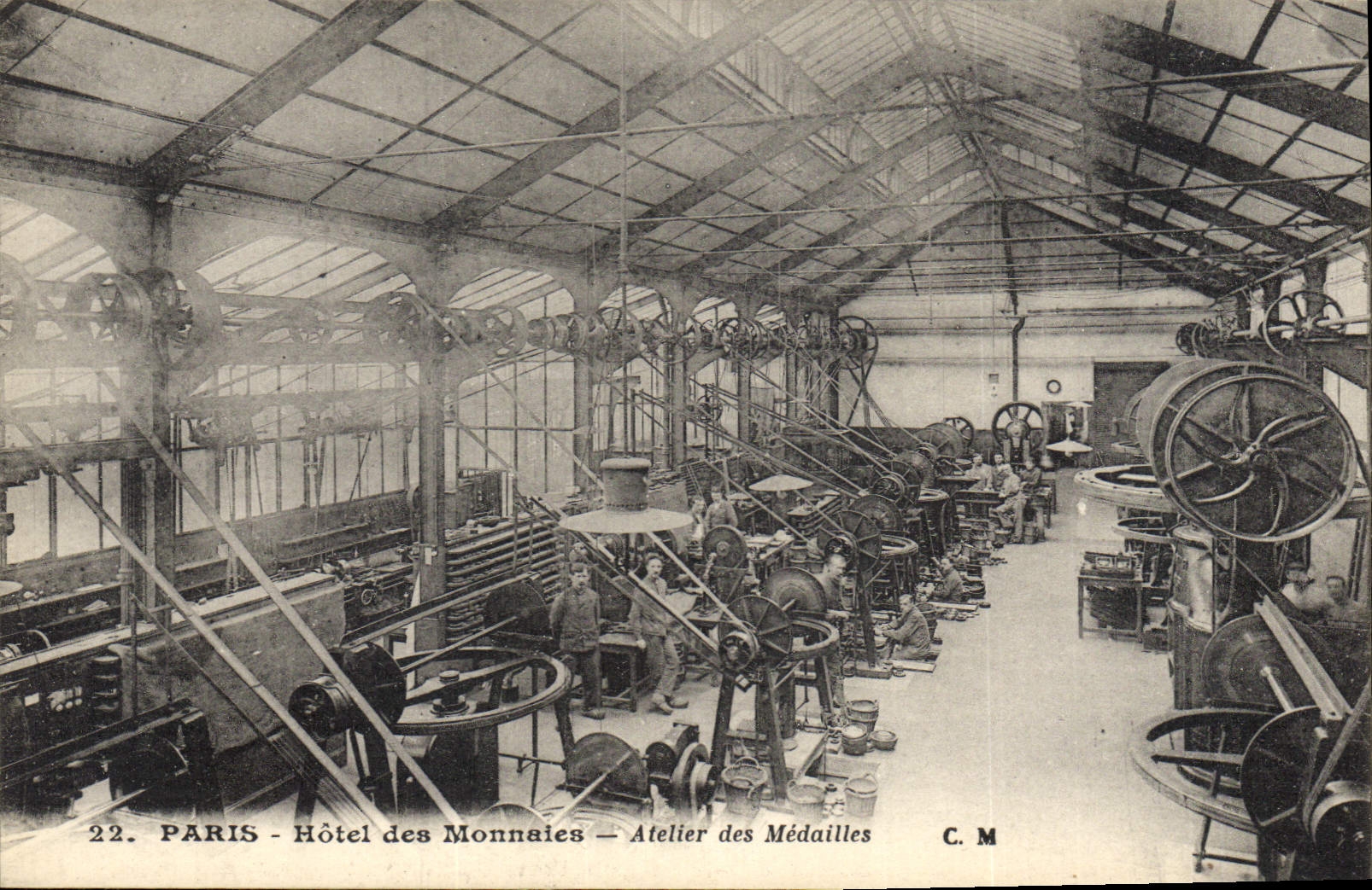 Taller Mint de París de la POSTAL de la VENDIMIA de las monedas