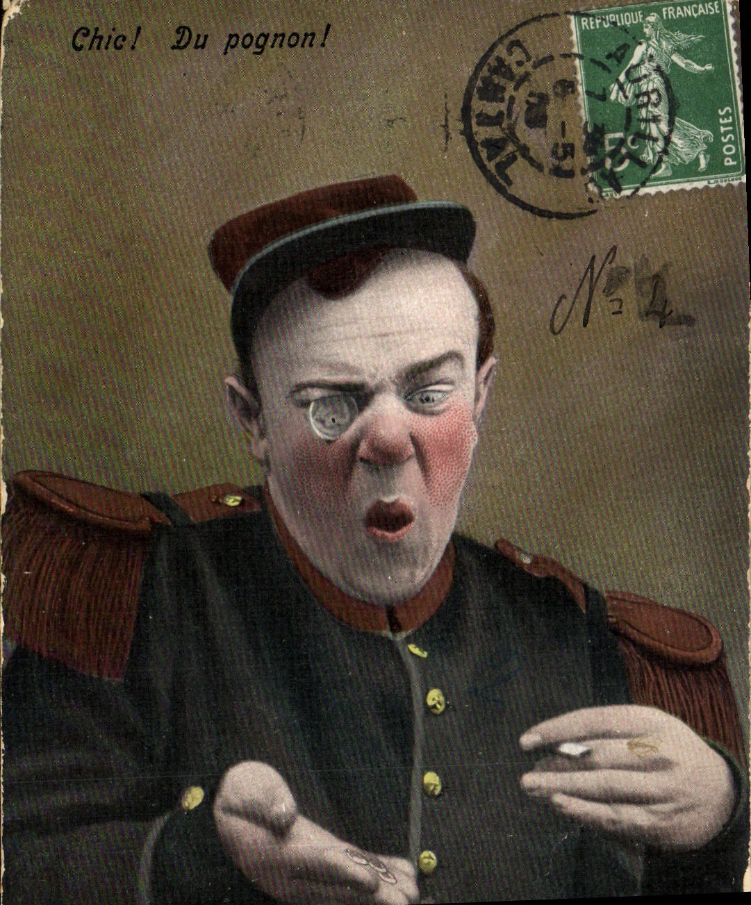 VINTAGE POSTCARD Currencies Knack of the dough Militaria Currency