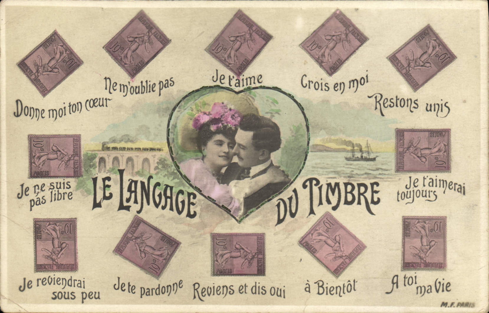 CPA Le langage du timbre Semeuse 