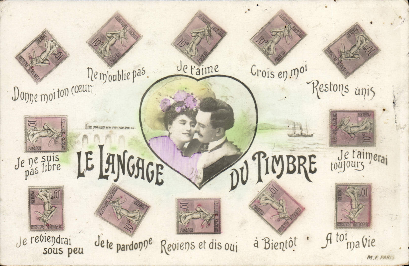 CPA Langage du timbre Semeuse 