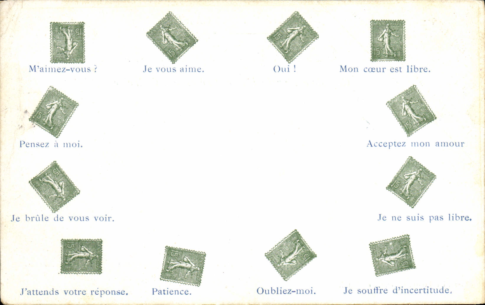 VINTAGE POSTCARD Sower 15c Line