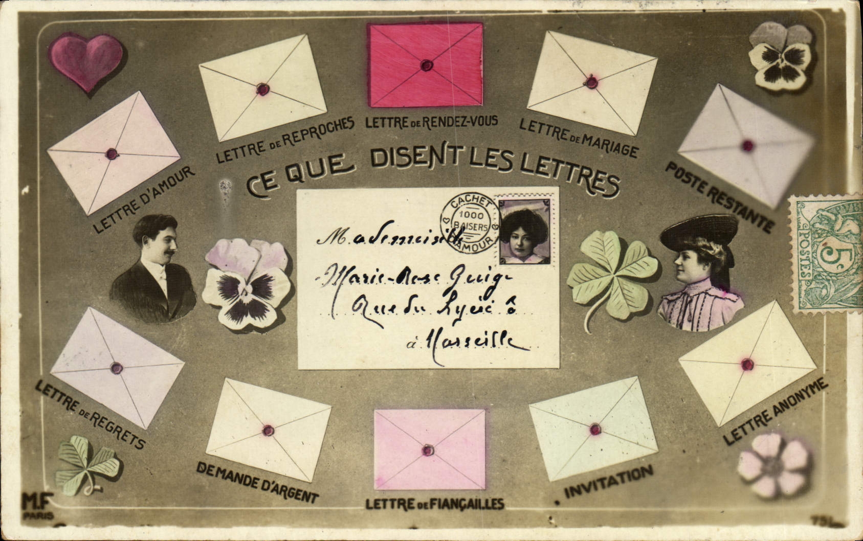 CPA Ce que disent les lettres