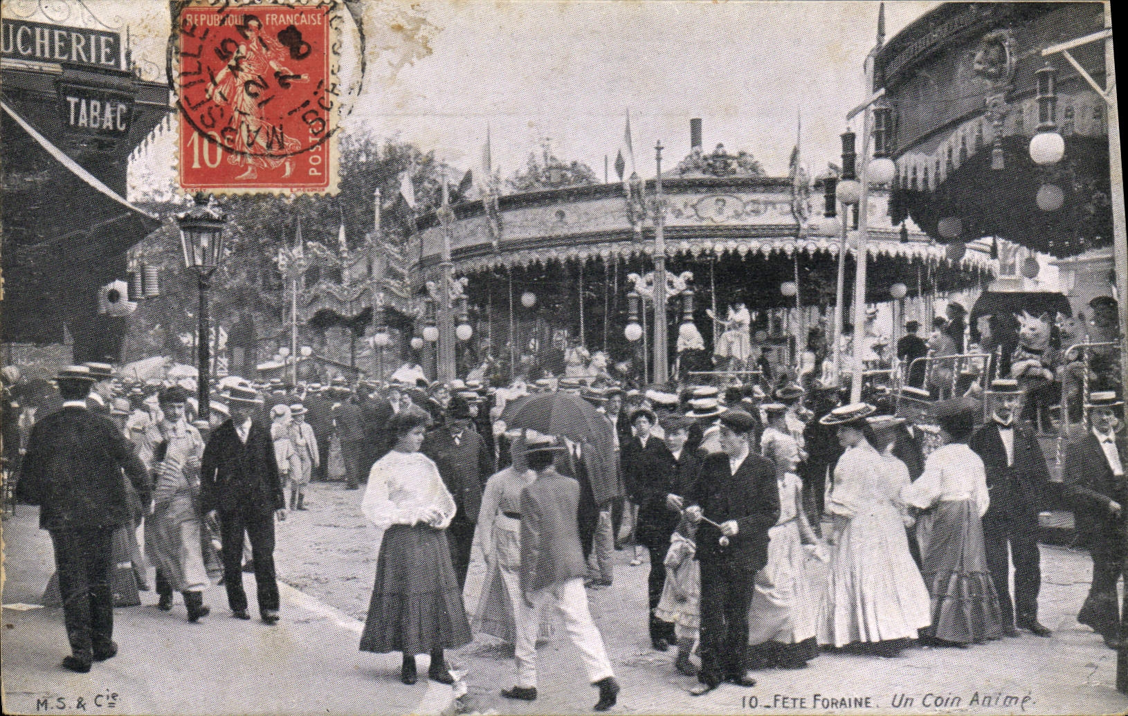 La feria de diversión de la POSTAL de la VENDIMIA una esquina anima a academia de de l' Marsella de la ruda de Chassures París Londres