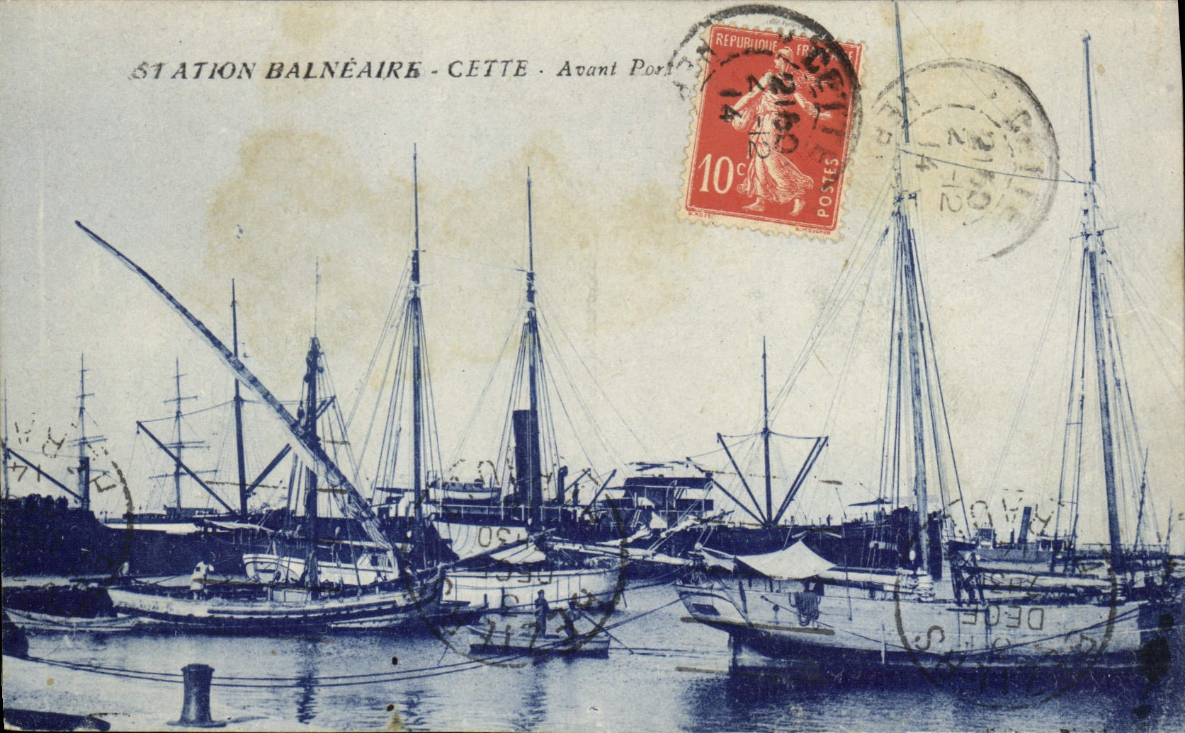 Barco de la POSTAL de la VENDIMIA del pecado esto antes de puerto