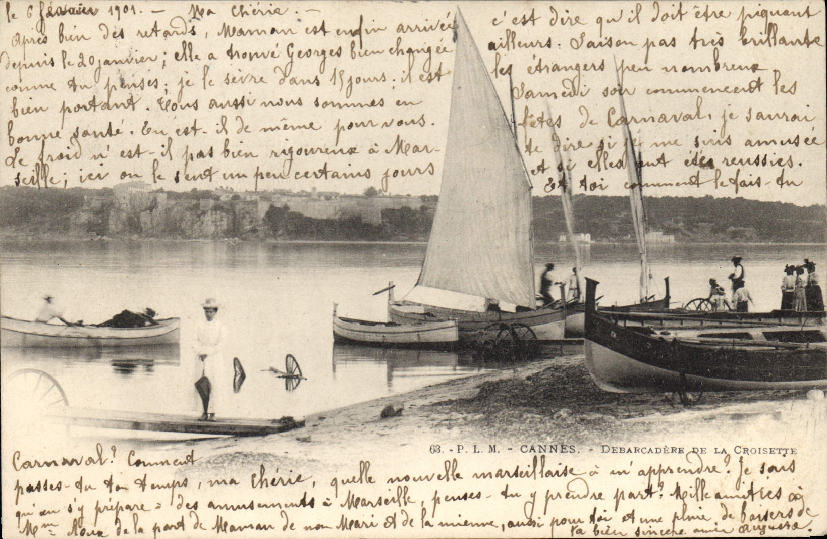 CPA Bateau de peche Cannes Debarcadere de la Croisette