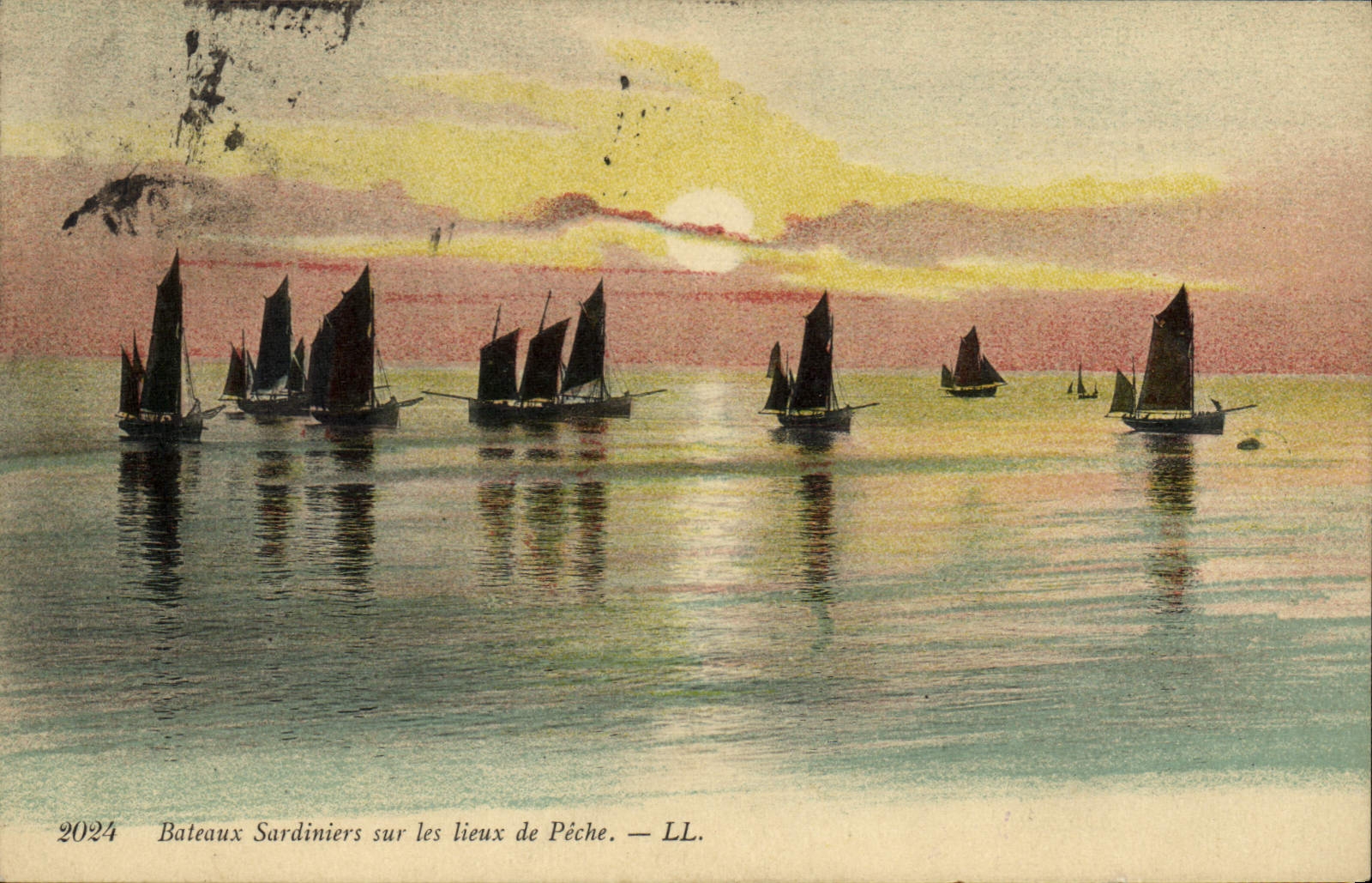 CPA Bateau de peche Bateaux sardiniers sur les lieux de peche