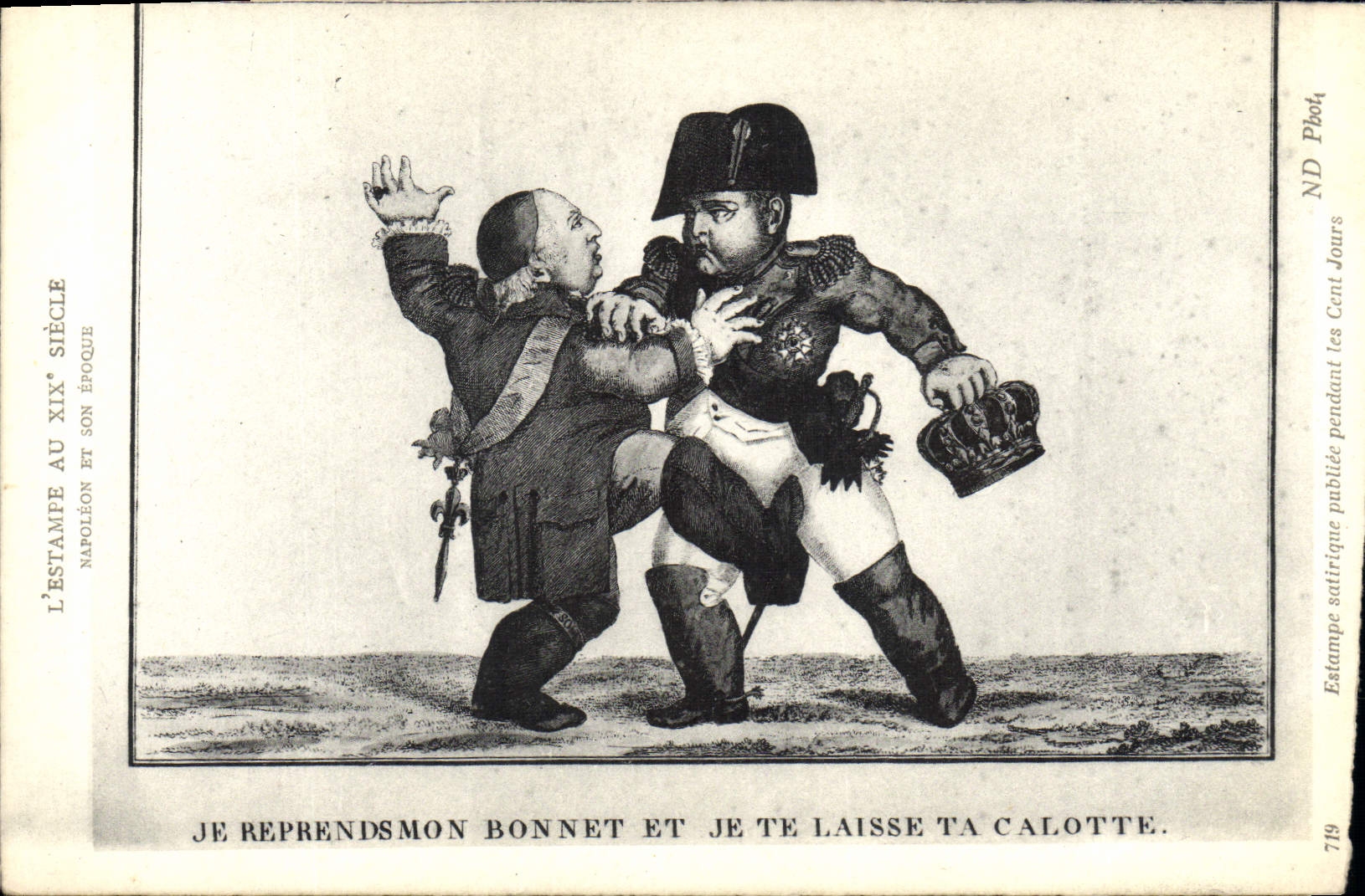 VINTAGE POSTCARD Histoire Napoleon 1st I take again my bonnet and I leave you your cap