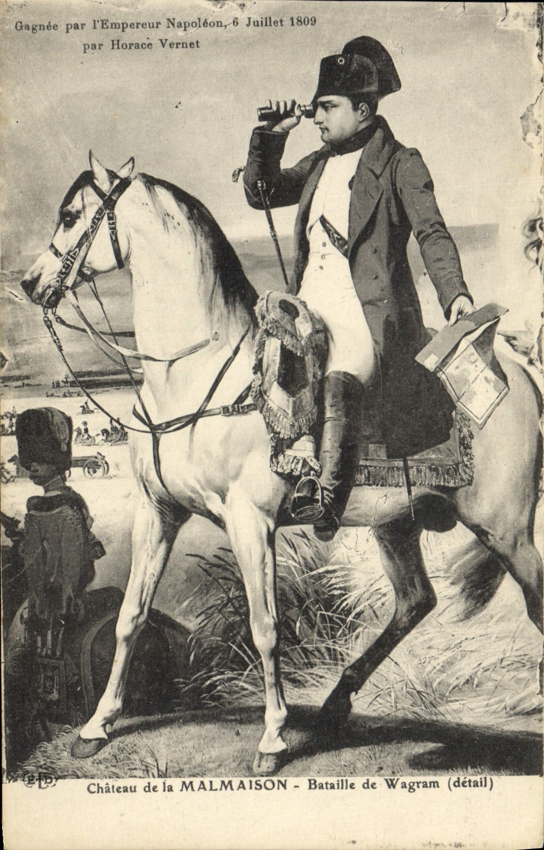 VINTAGE POSTCARD Histoire Napoleon 1st Castle of Malmaison Battles of Wagram