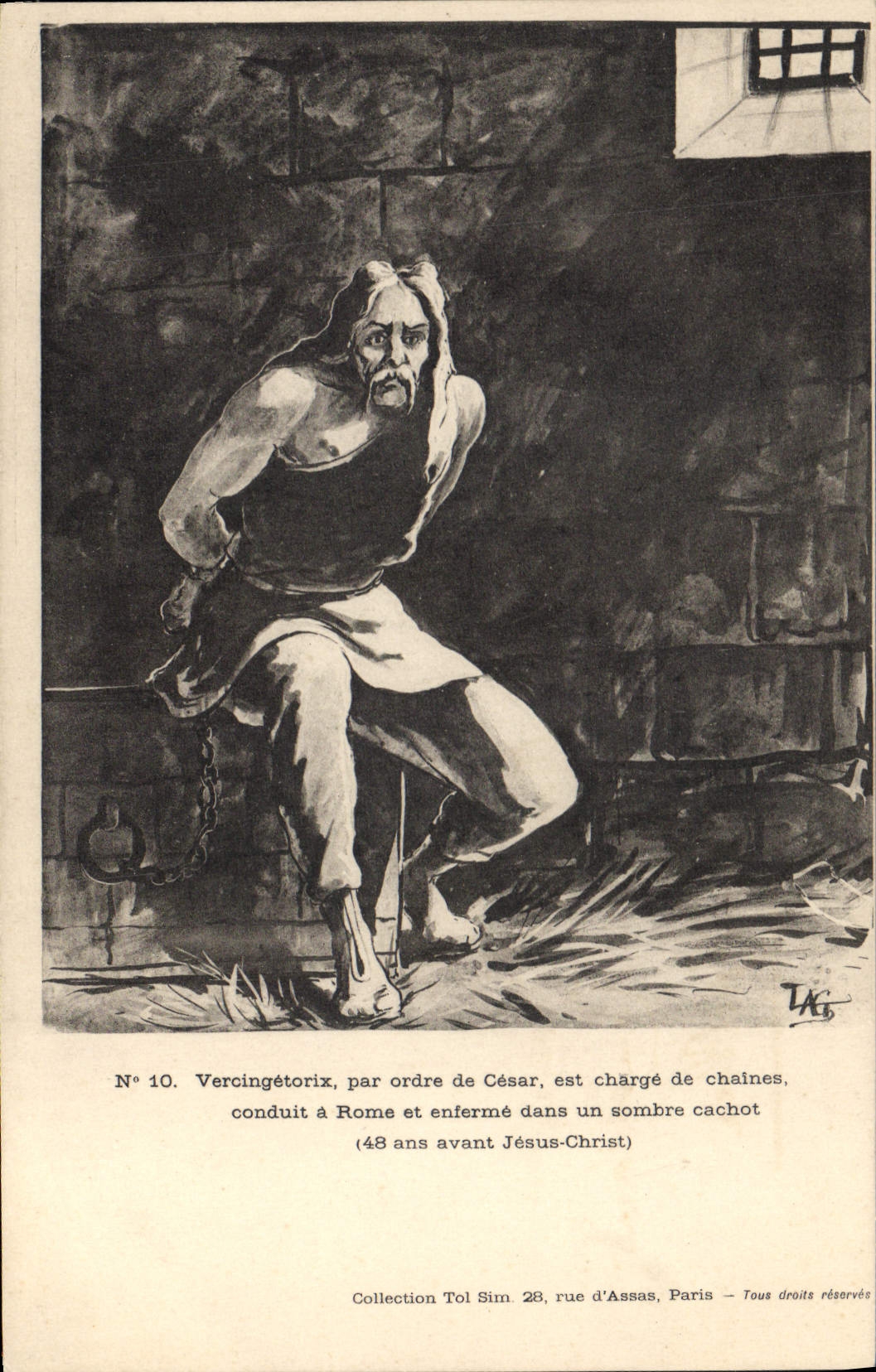 VINTAGE POSTCARD Vercingetorix is load of chains
