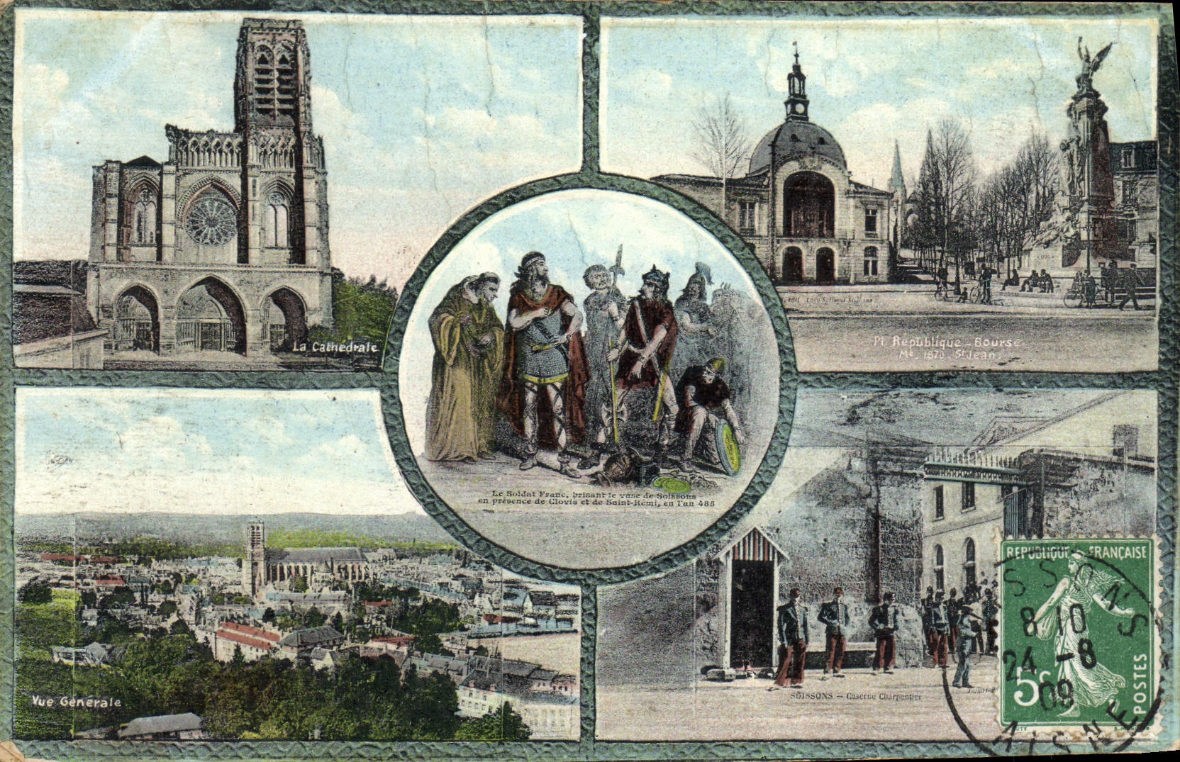 VINTAGE POSTCARD Gallic Soissons