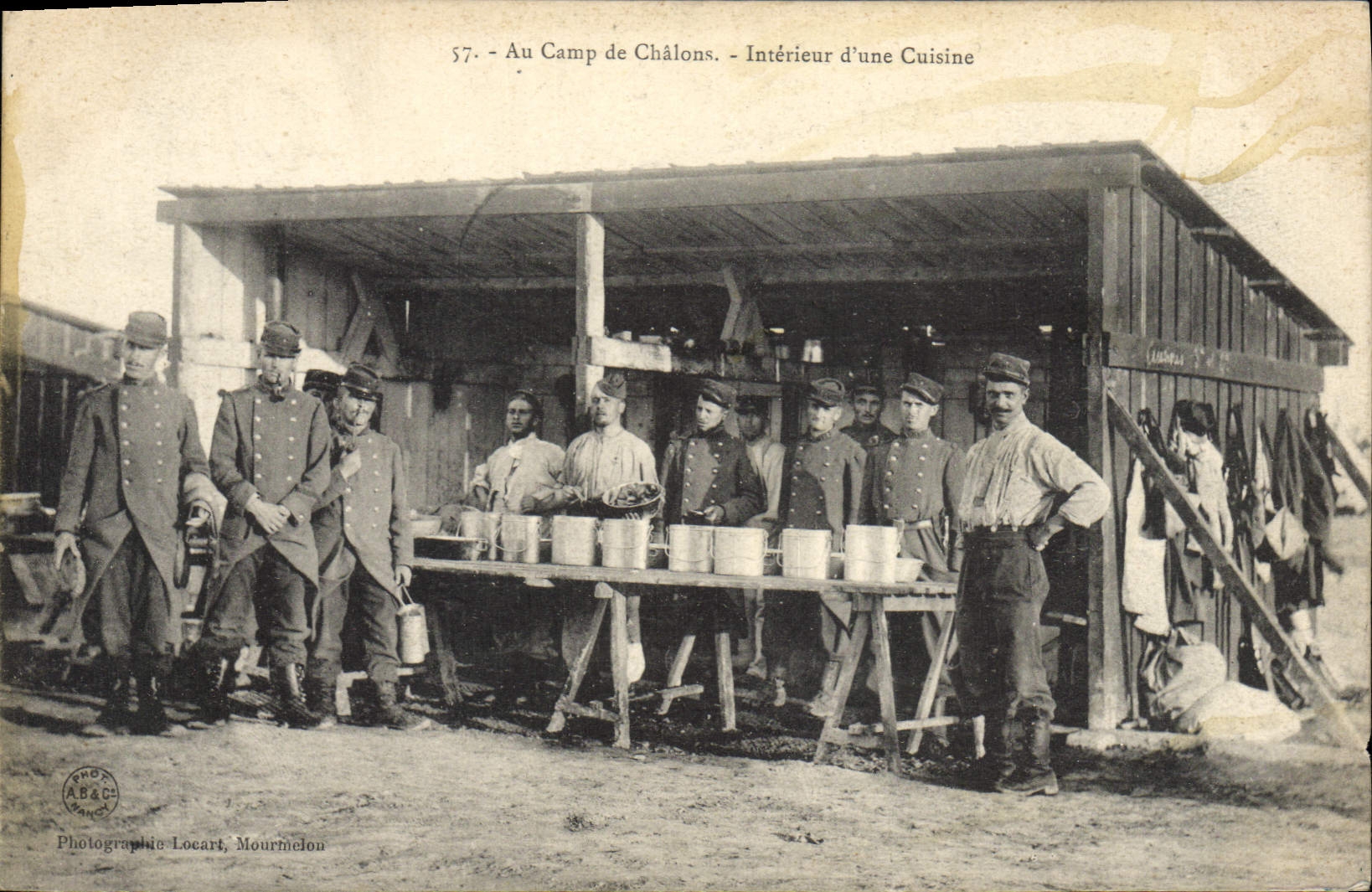 VINTAGE POSTCARD Militaria With the camp of Interior Cahlons of a kitchen