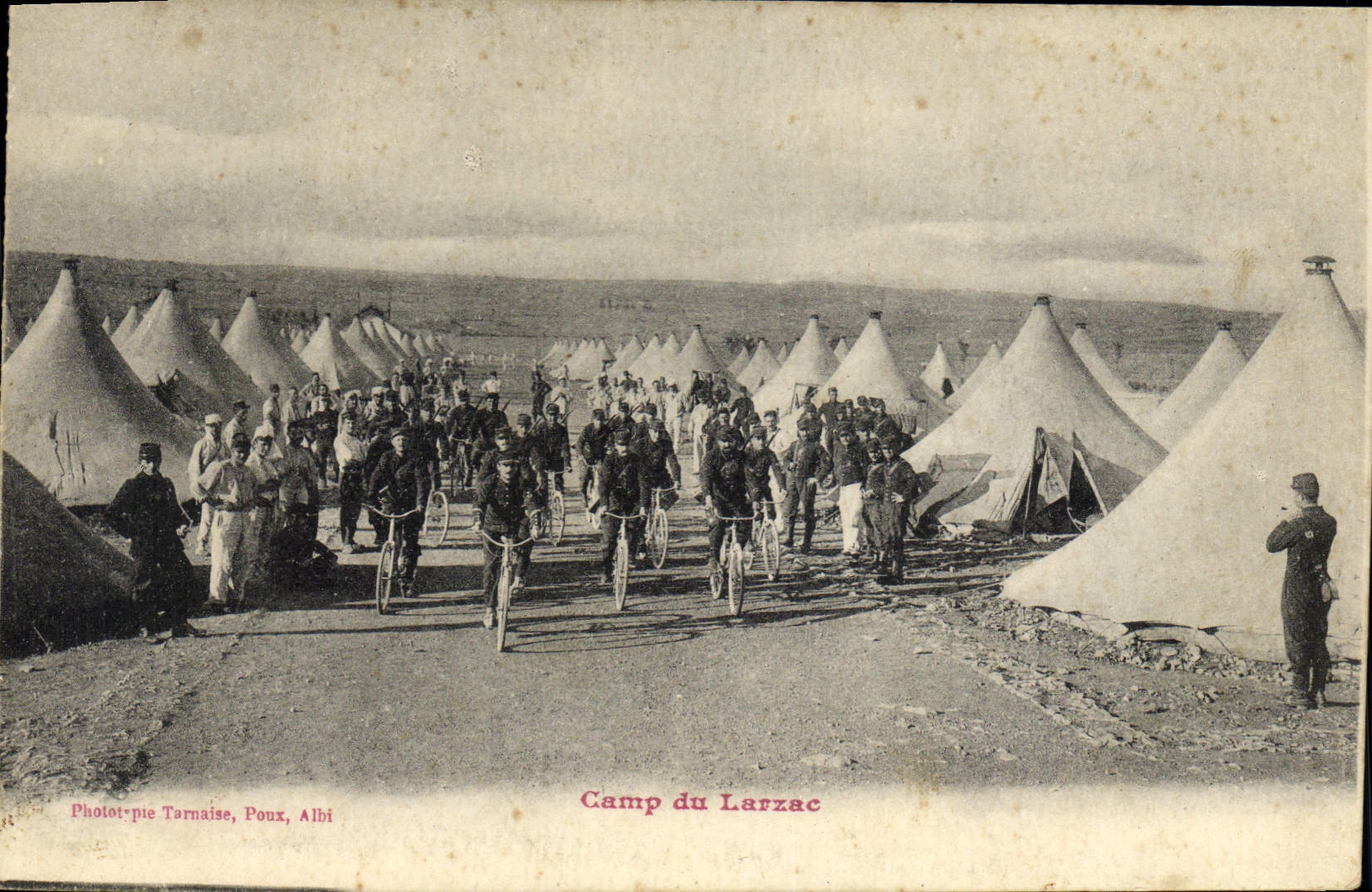 VINTAGE POSTCARD Militaria Camp of Larzac Velo Cycles
