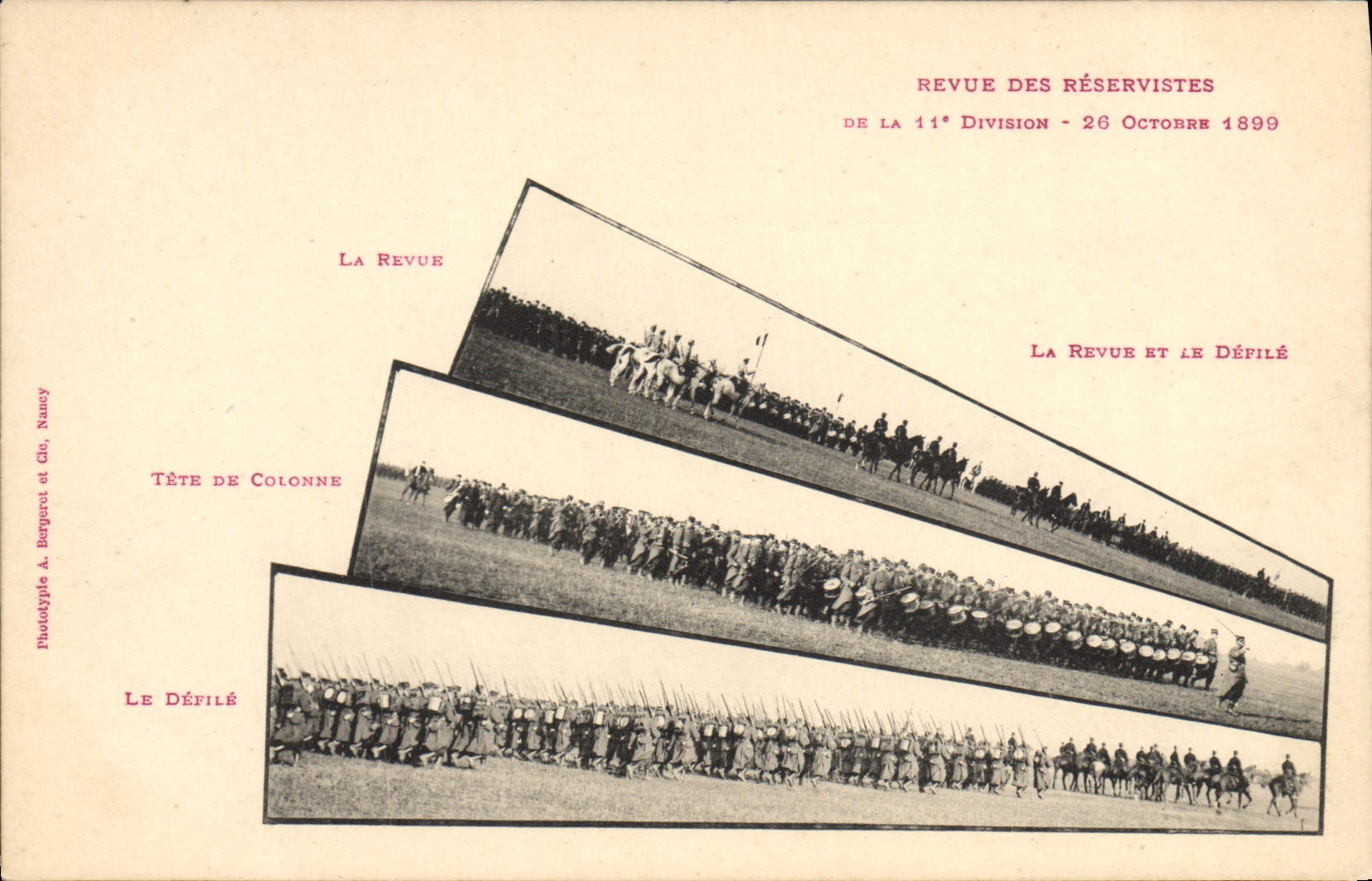 CPA Militaria Revue des reservistes de la 11eme division 1899