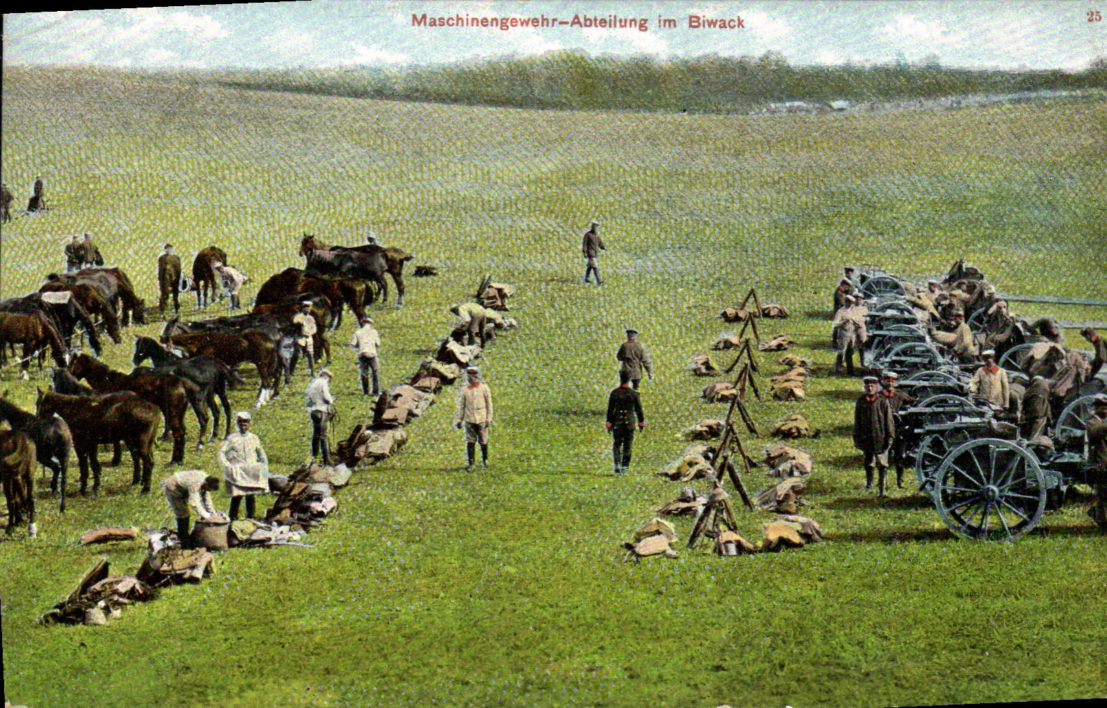 VINTAGE POSTCARD Militaria Im Biwack