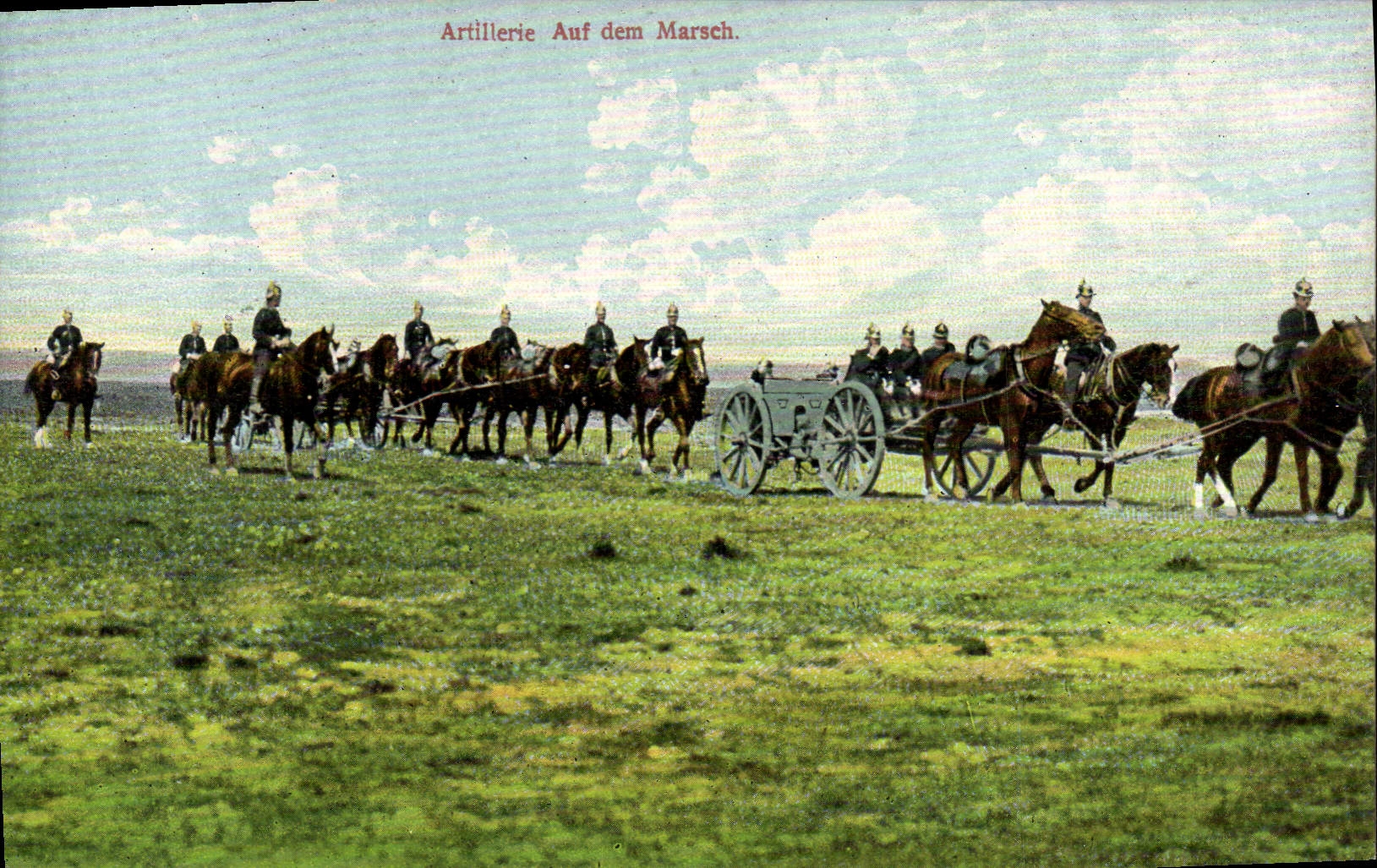 CPA Militaria Artillerie auf dem Marsch