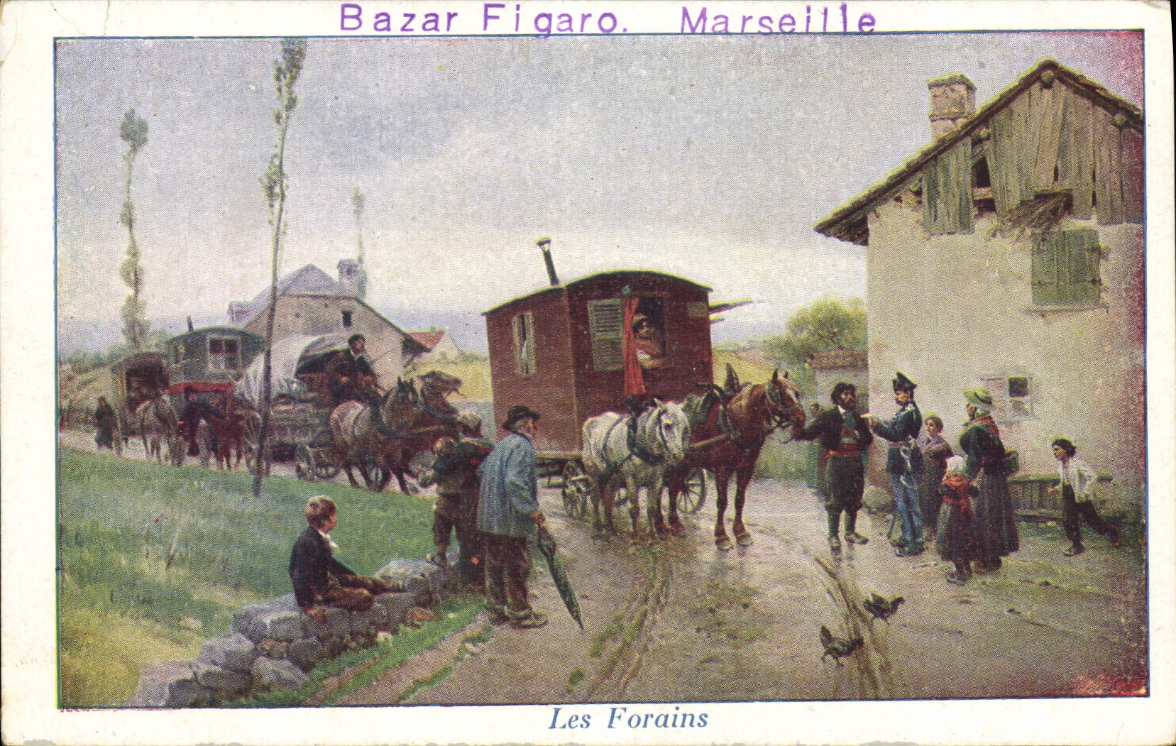 La POSTAL de la VENDIMIA abre a gitano de Marsella del peluquero del bazar