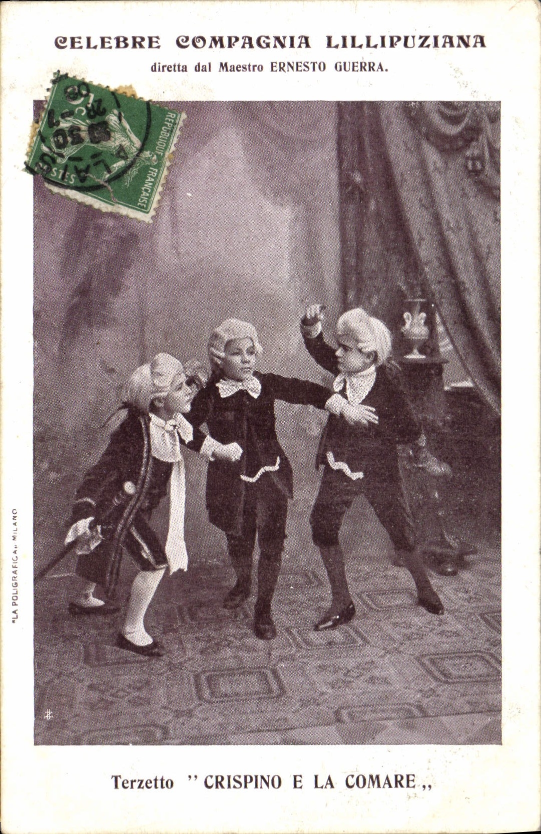 VINTAGE POSTCARD Dwarf Compagnia Lillipuziana