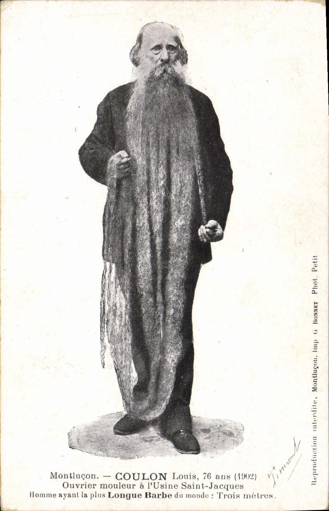 El moulor de Montlucon Coulon Ouvrier de la POSTAL de la VENDIMIA con la fábrica Saint Jacques agujerea la TAPA