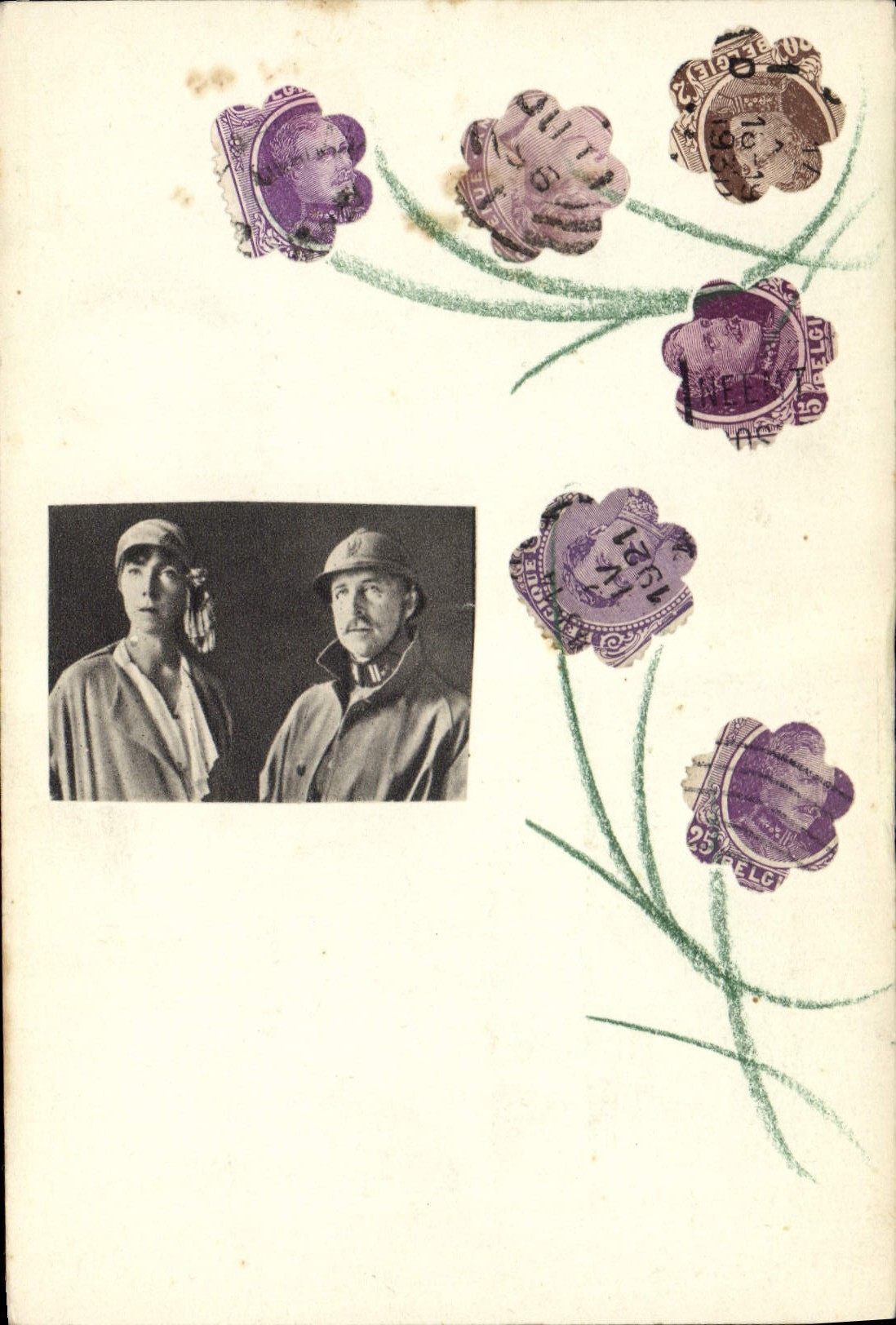 CPA Belgique Fleurs Albert 1er