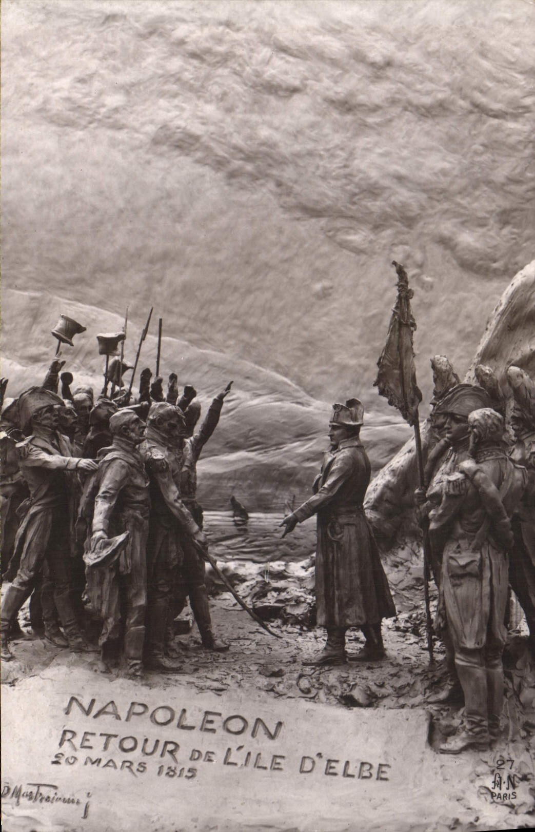 Vuelta de Napoleon de la POSTAL de la VENDIMIA 1ra de la isla Elba del 20 de marzo de 1815