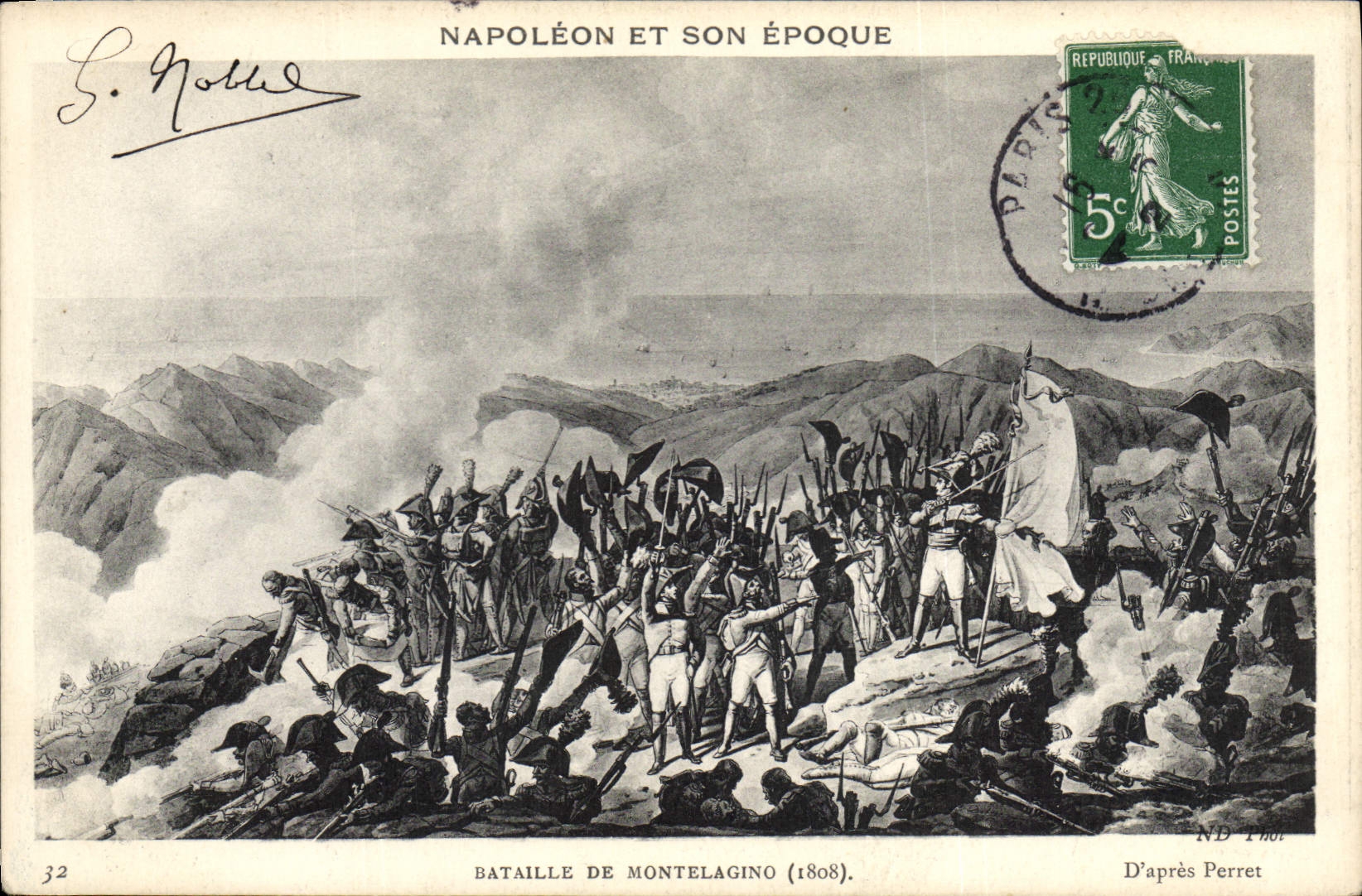 VINTAGE POSTCARD Napoleon 1st Battle of Montelagino 1808