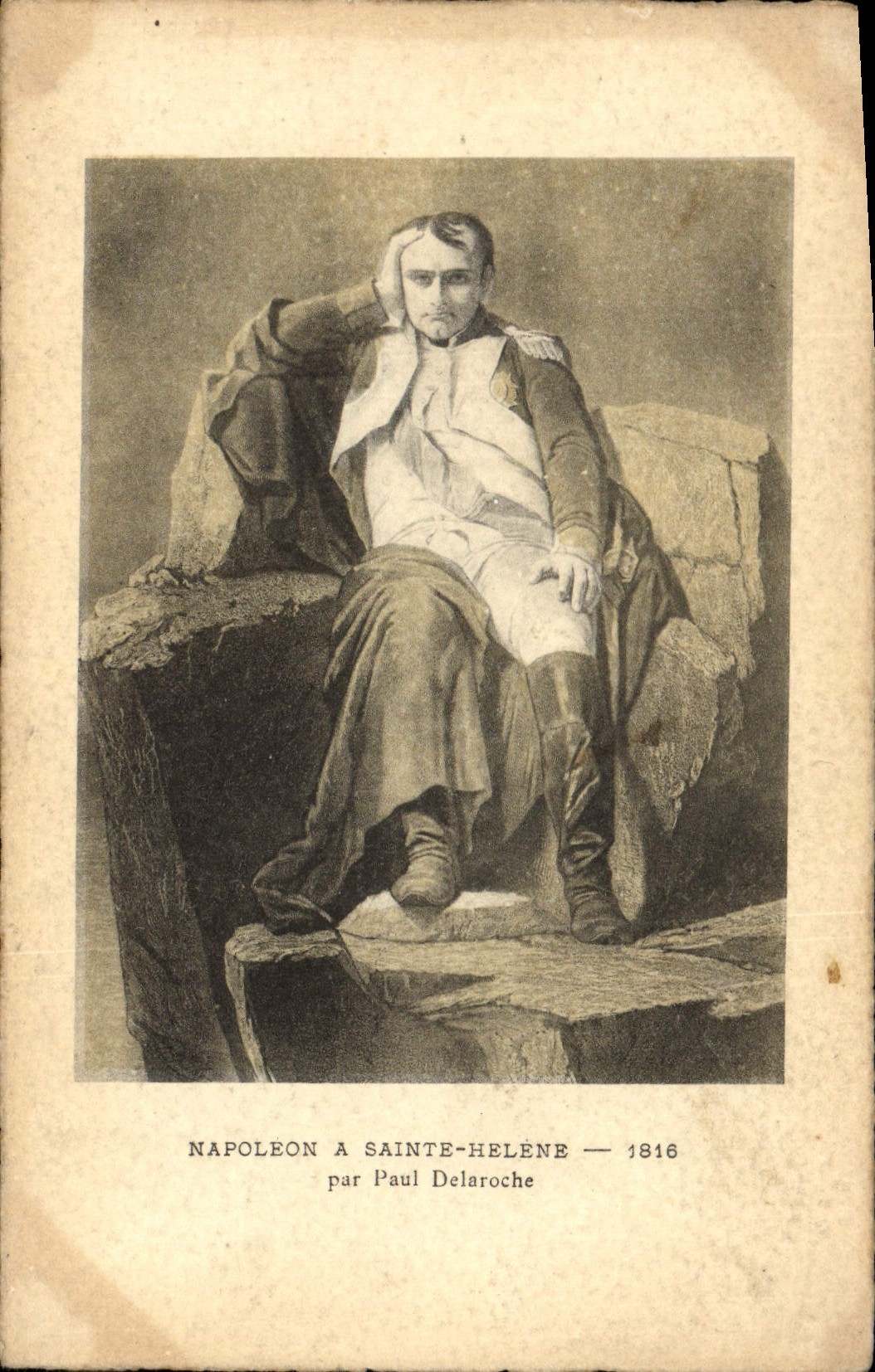 VINTAGE POSTCARD Napoleon 1st has Sainte Helene by Paul Delaroche