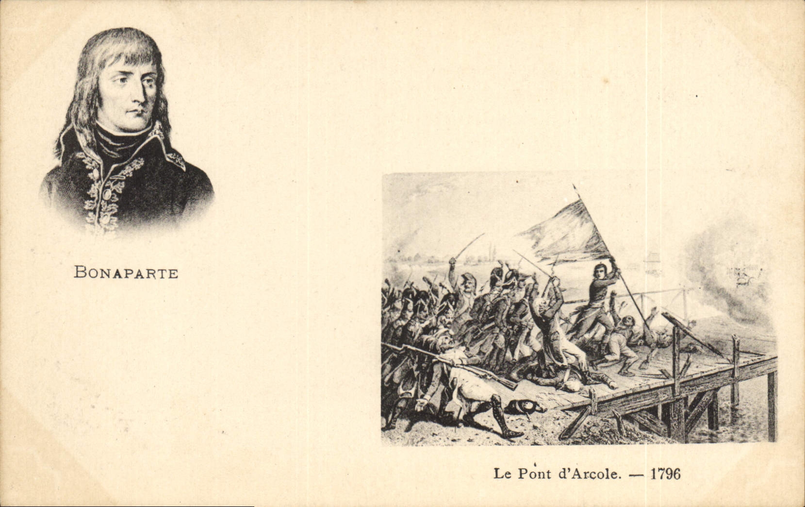 VINTAGE POSTCARD Napoleon 1st Bonaparte the bridge of Arcole 1796