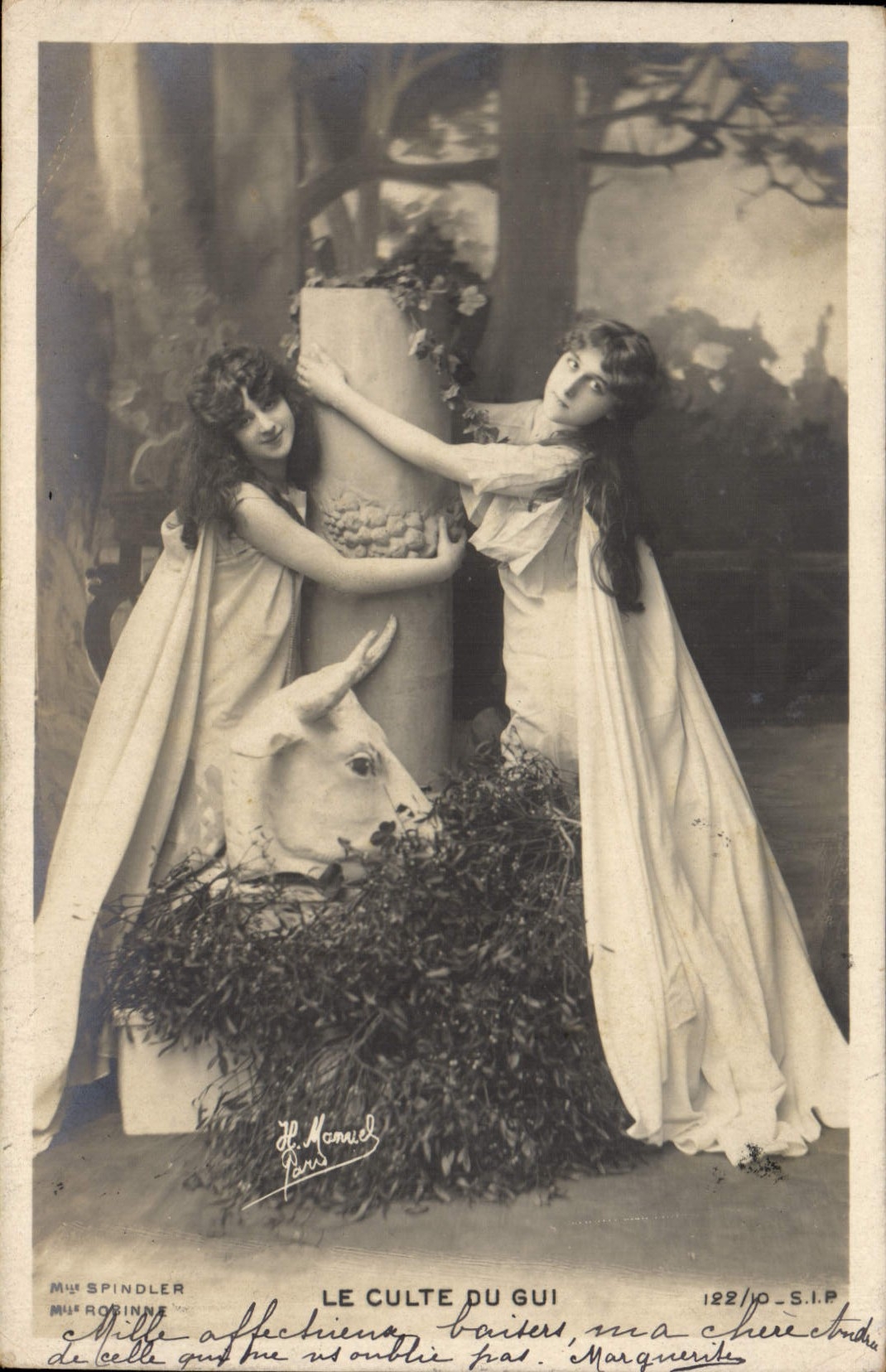 VINTAGE POSTCARD Fantasy Women the worship of the GUI