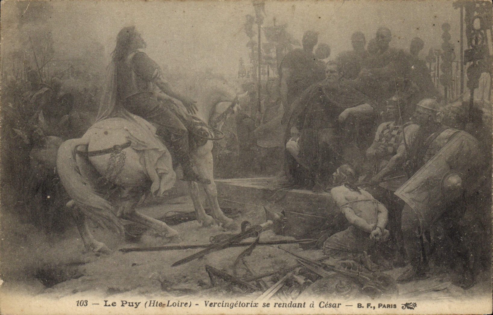 VINTAGE POSTCARD Puy Vercingetorix going has Cesar