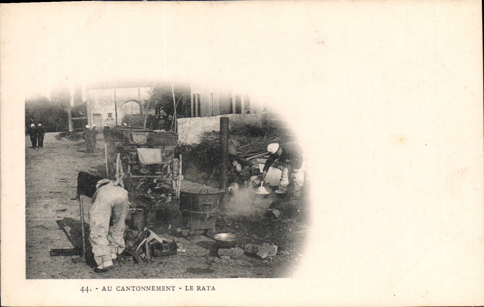 VINTAGE POSTCARD Fantaisie Militaria With quartering missed It