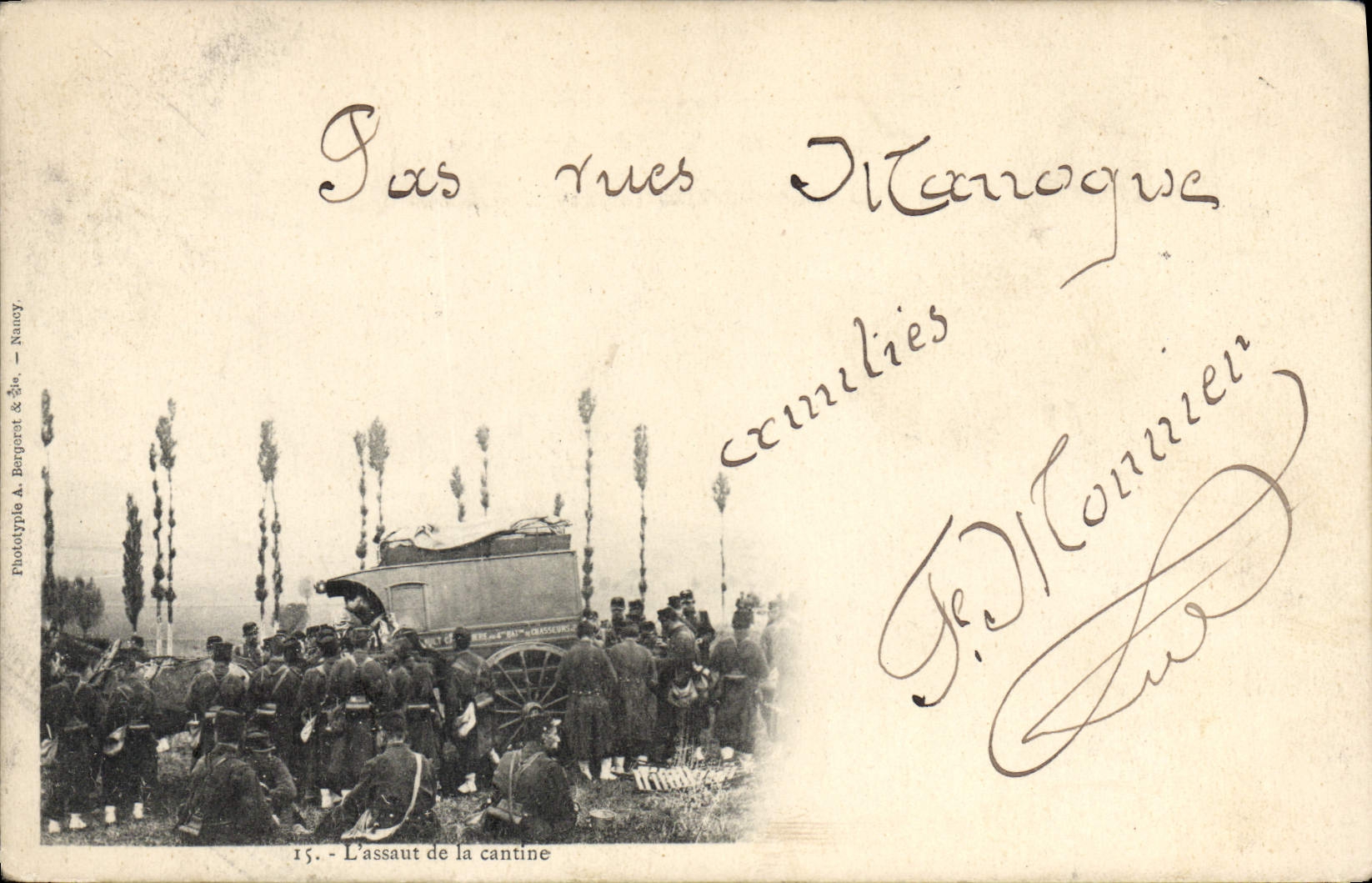 CPA Fantaisie Militaria L'assaut de la cantine