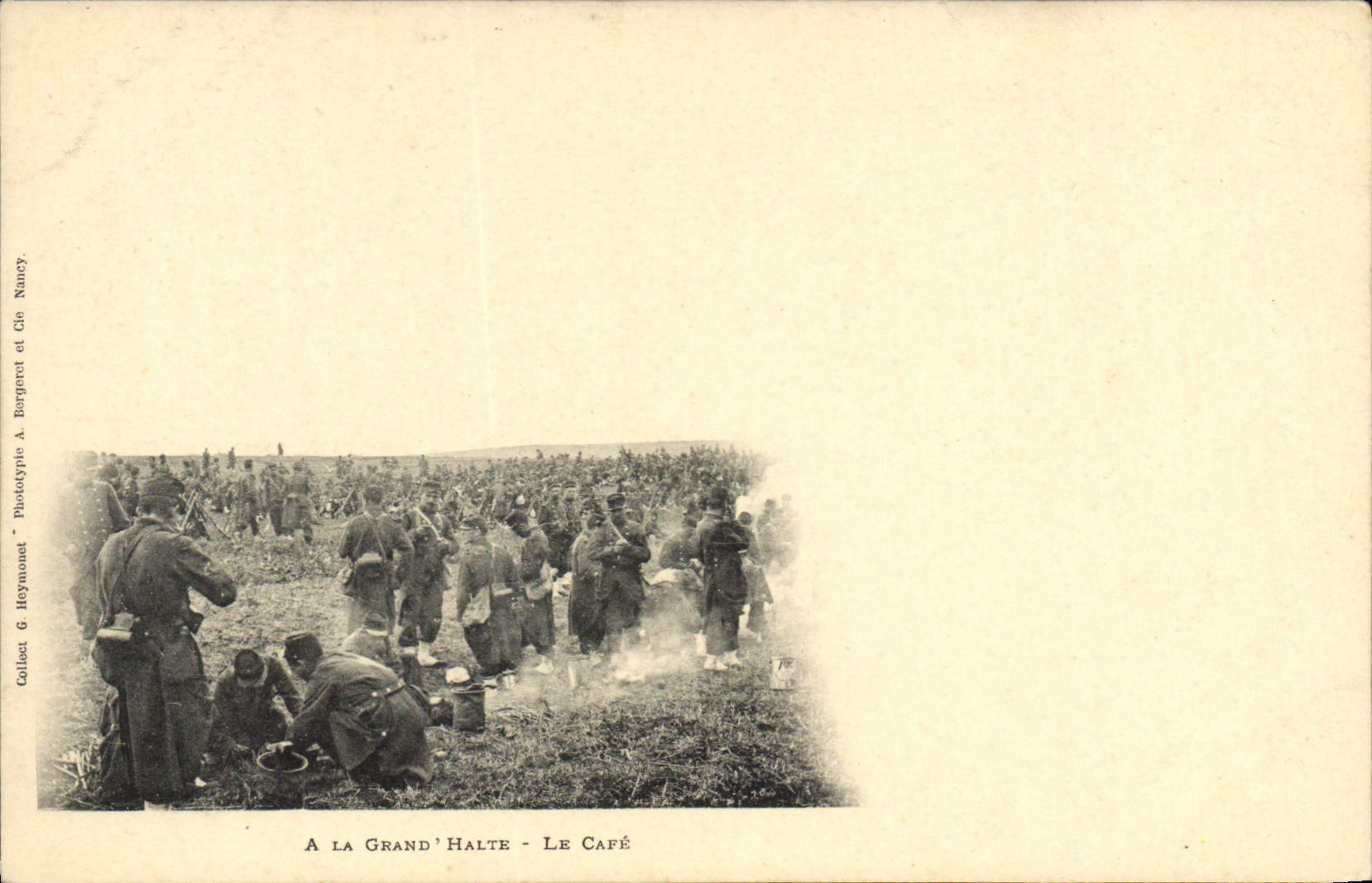 CPA Fantaisie Militaria A la grand Halte le cafe