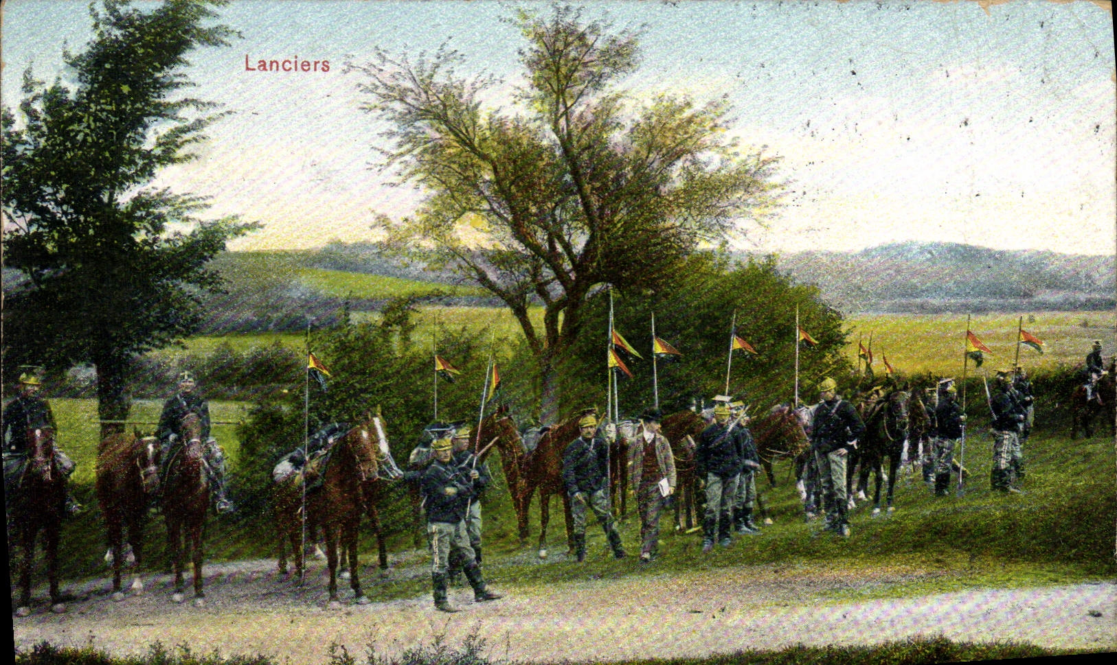 CPA Fantaisie Militaria Lanciers 
