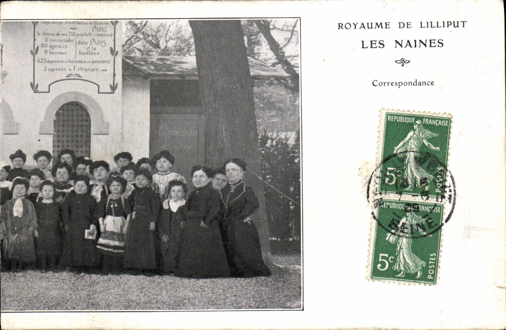 VINTAGE POSTCARD Dwarf Dwarves Kingdom of Lilliput the dwarf ones