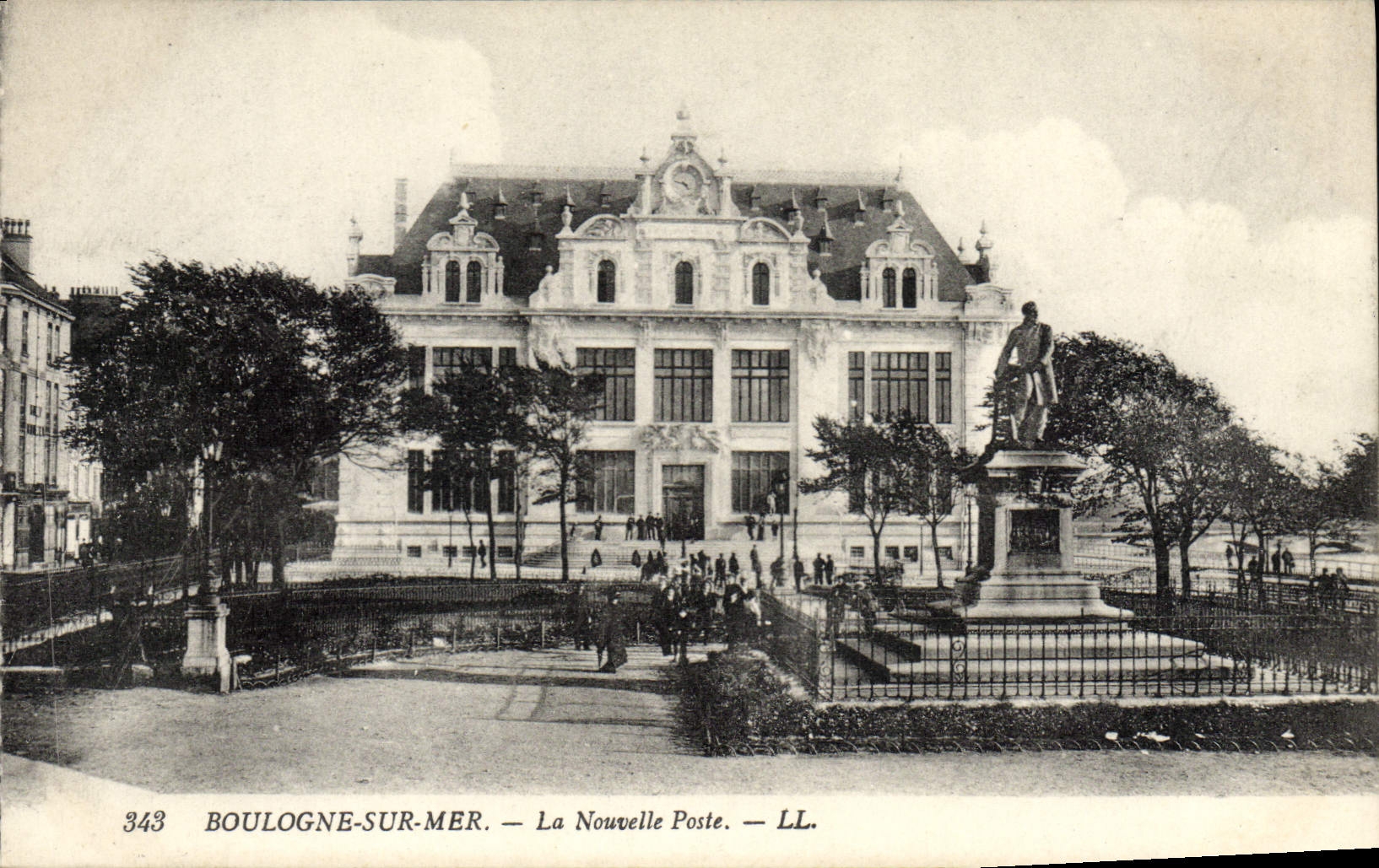 Estación de Boulogne de la POSTAL de la VENDIMIA en el mar la nueva oficina de correos