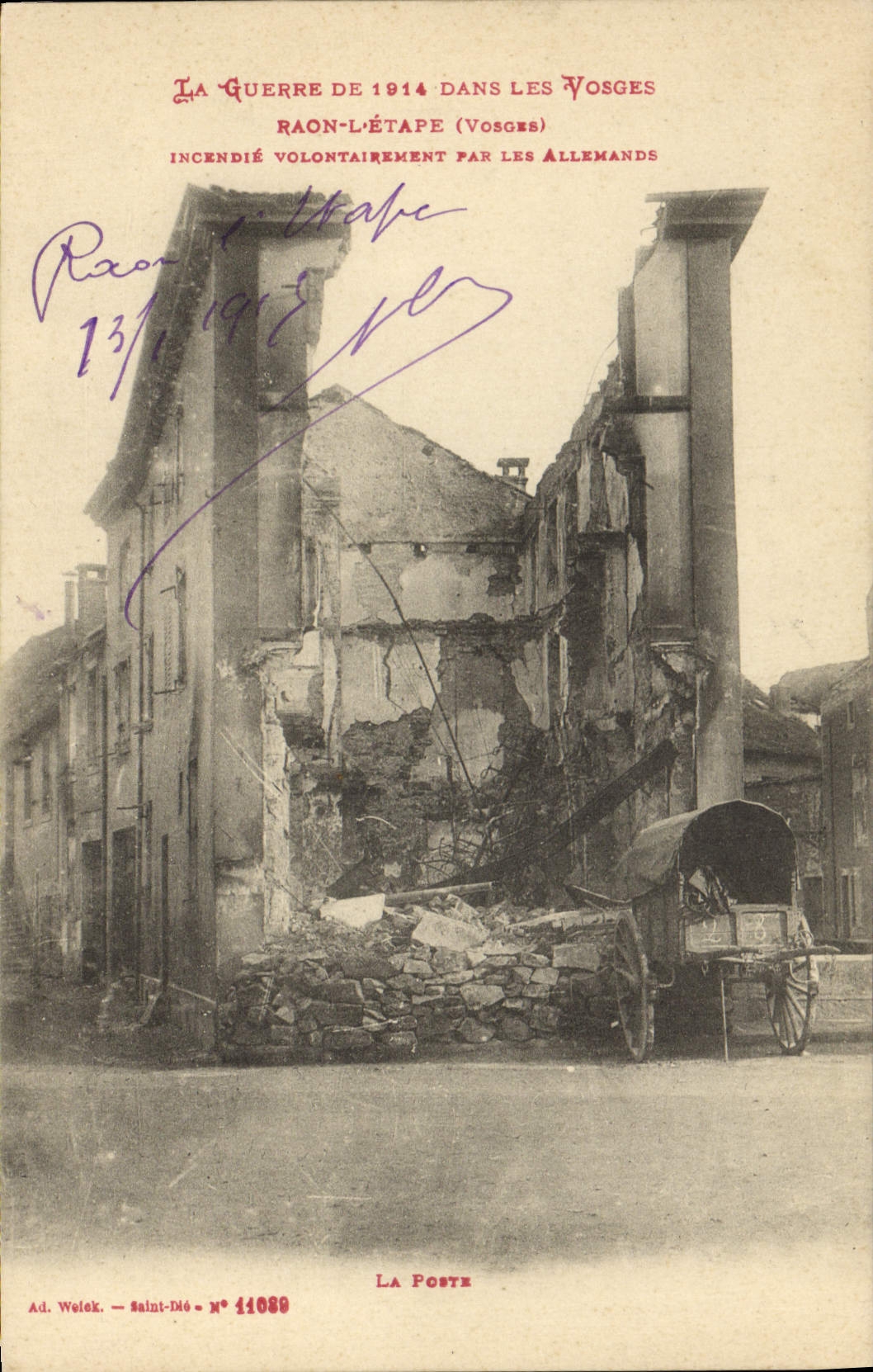 Estación de Raon de la POSTAL de la VENDIMIA la etapa de Militaria