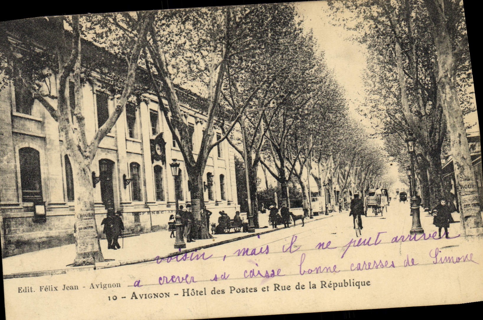 CPA Poste Avignon Hotel des Postes et Rue de la Republique