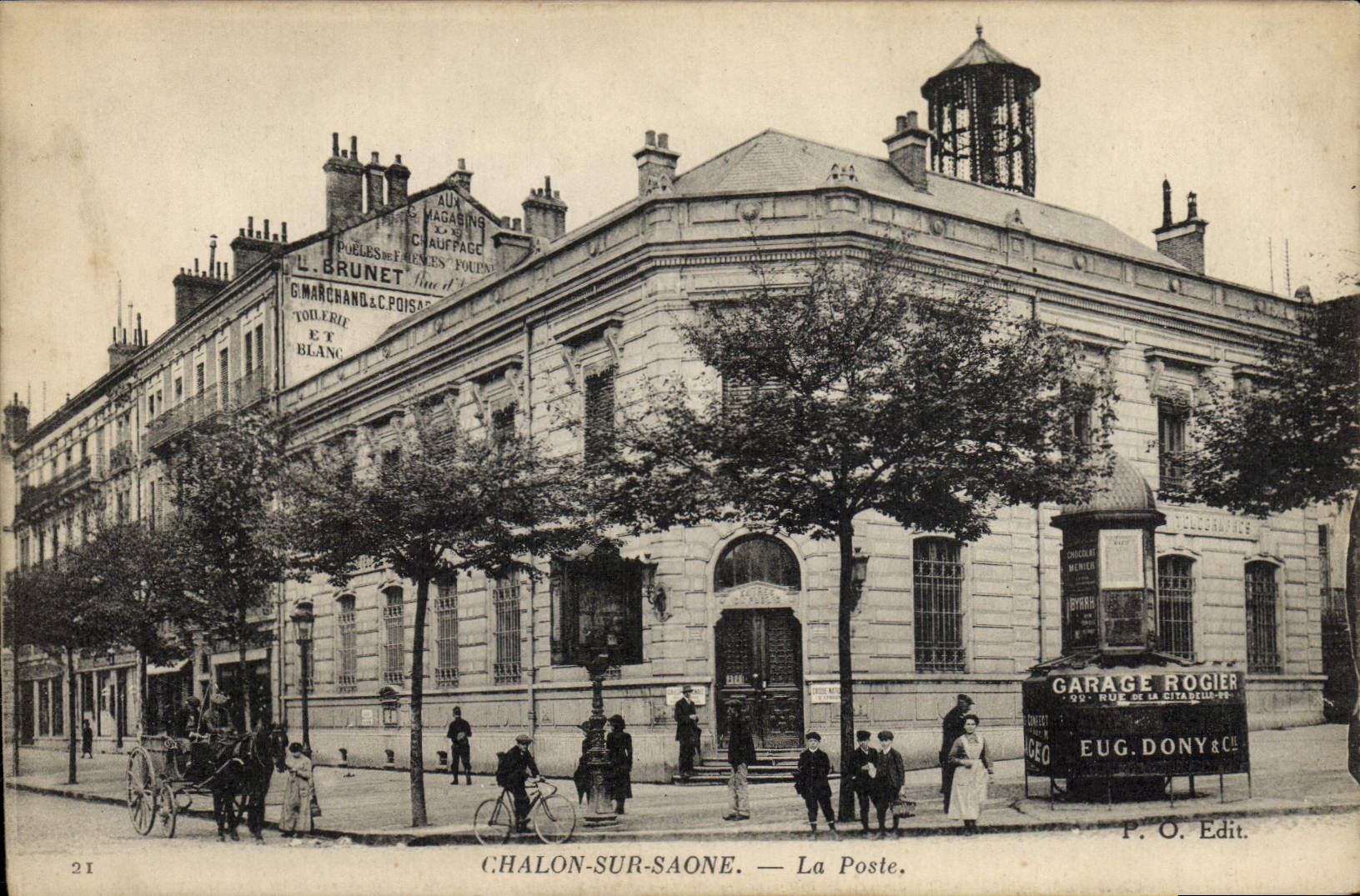 CPA Poste Chalon sur Saone Garage Rogier 