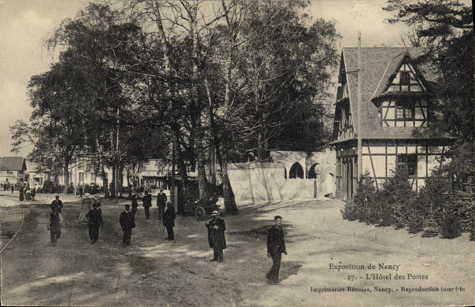 Feria de la estación de la POSTAL de la VENDIMIA del edificio de la oficina de correos de Nancy