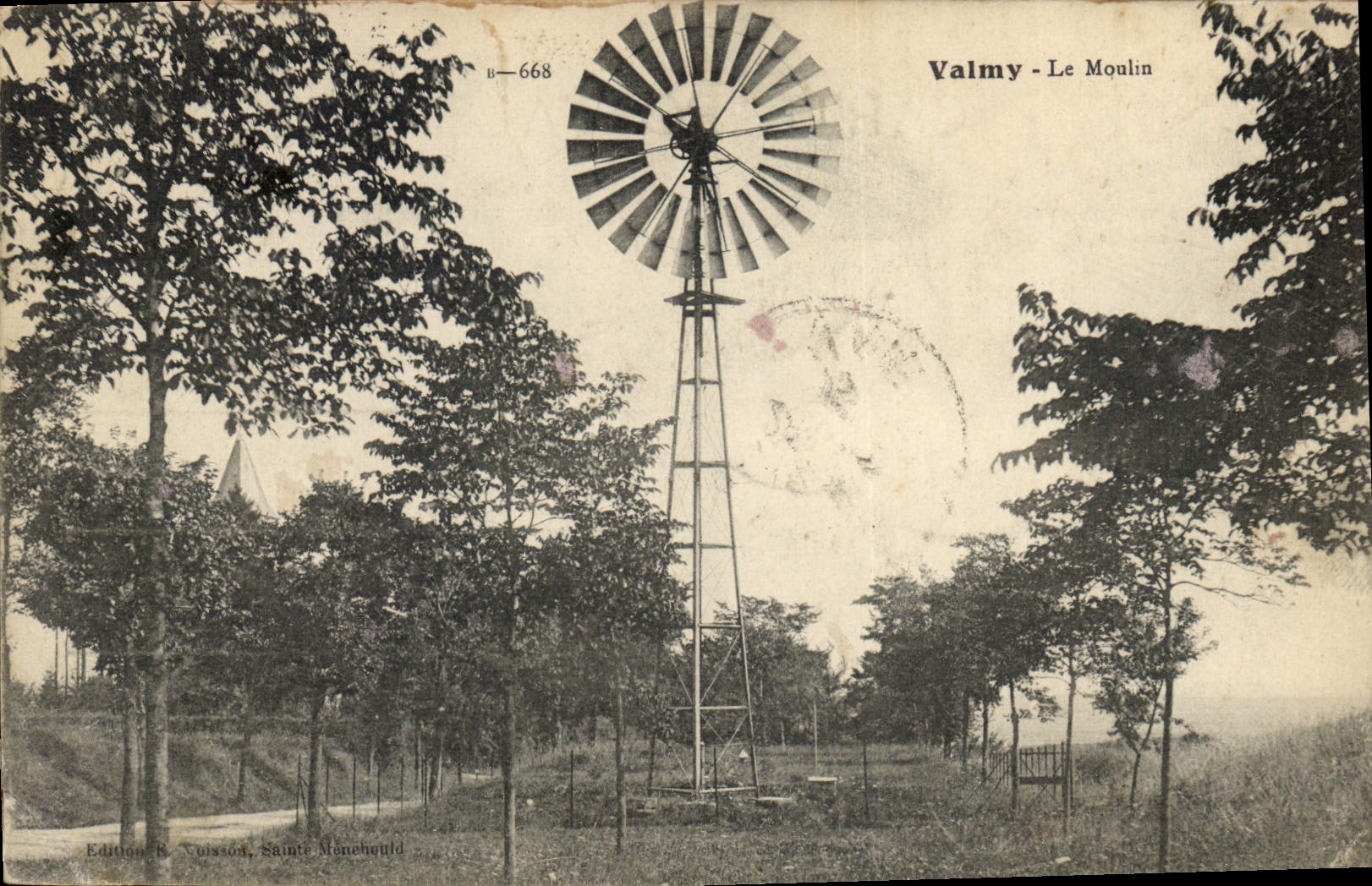 Molino de viento de Valmy de la POSTAL de la VENDIMIA