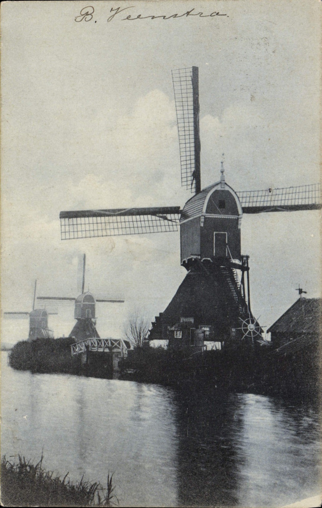 Molino de viento de Países Bajos de la POSTAL de la VENDIMIA